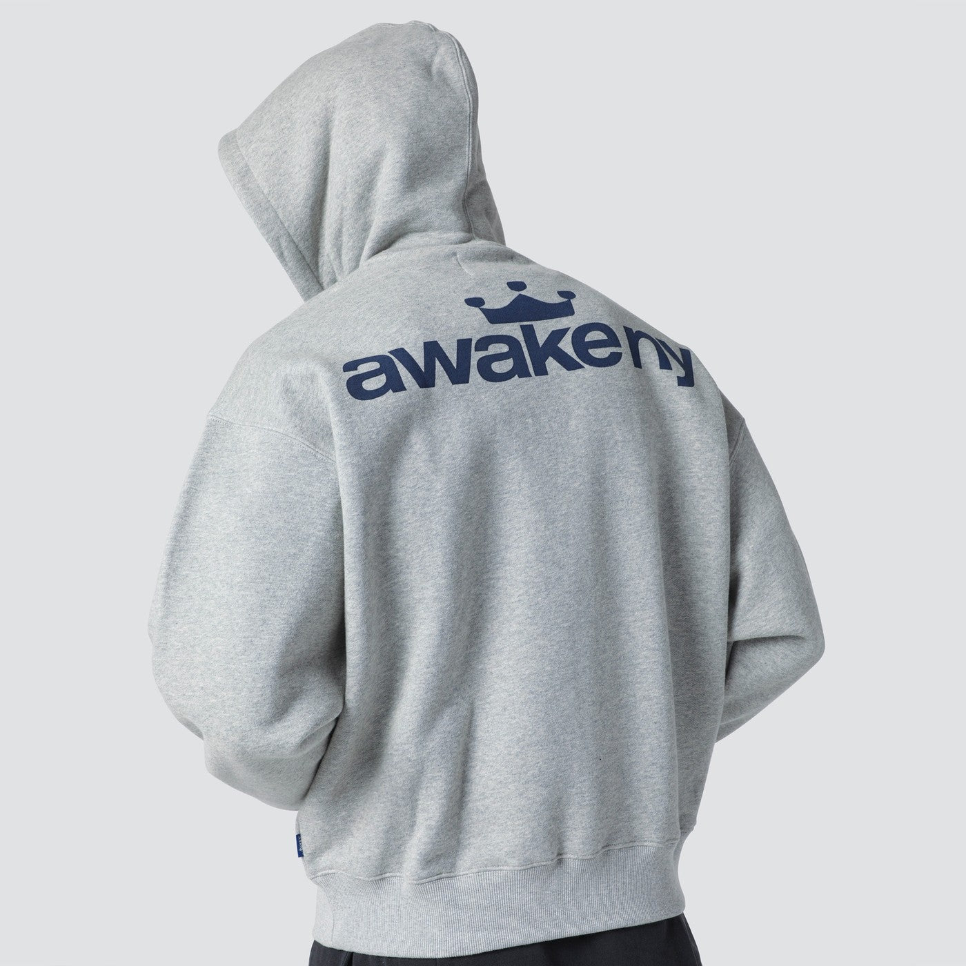 Awake Ny Grey Hooded Sweatshirt With Logo Print Men Awake NY