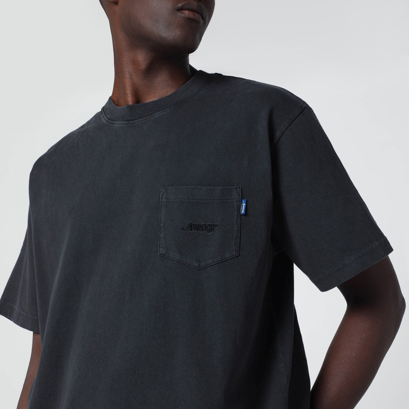 Awake Ny Black Crewneck T-Shirt With Logo Men Awake NY