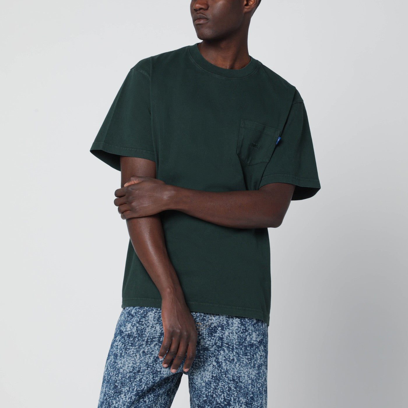 Awake Ny Green Crewneck T-Shirt With Logo Men Awake NY