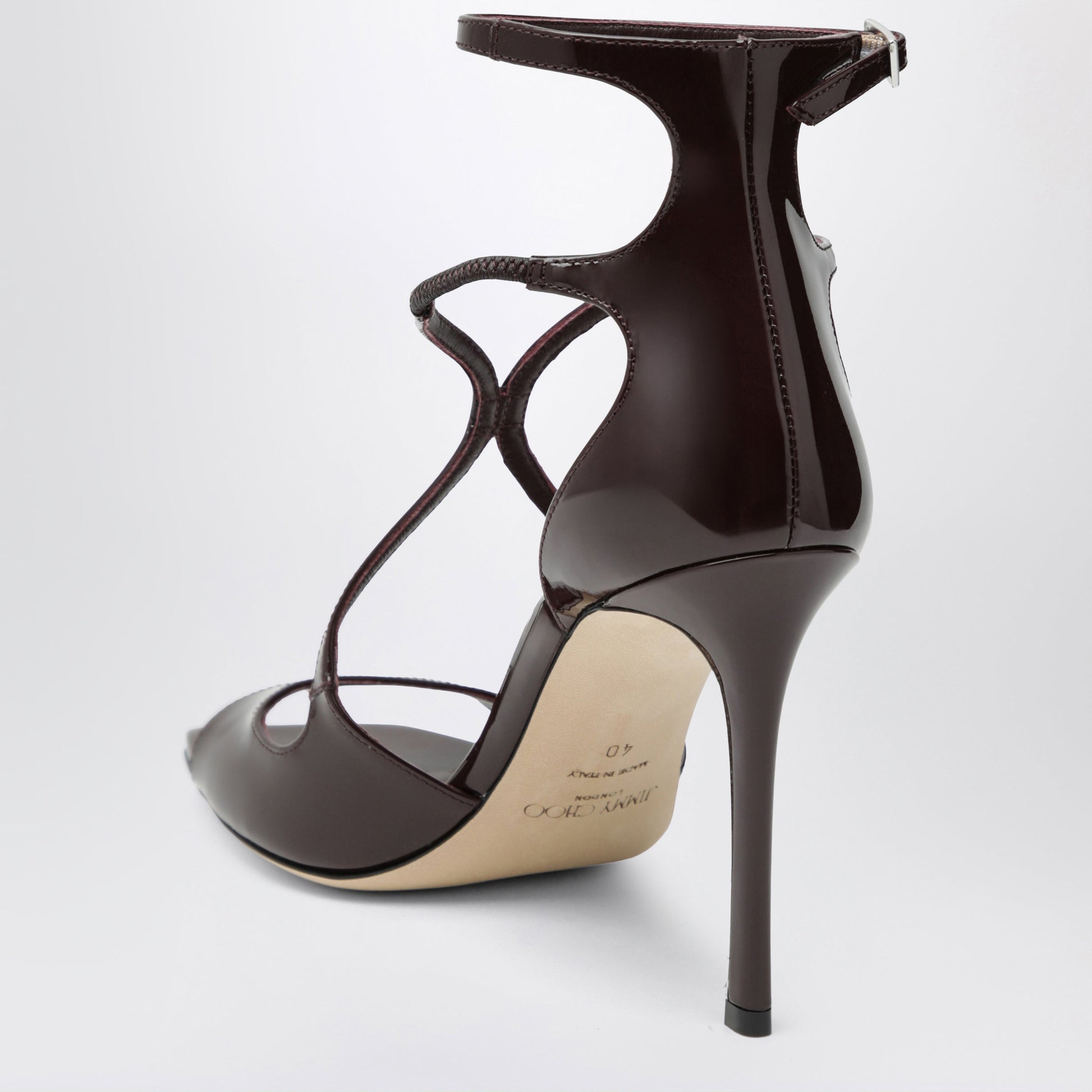 Jimmy Choo Azia Sandals In Deep Red Patent Leather Women JIMMY CHOO