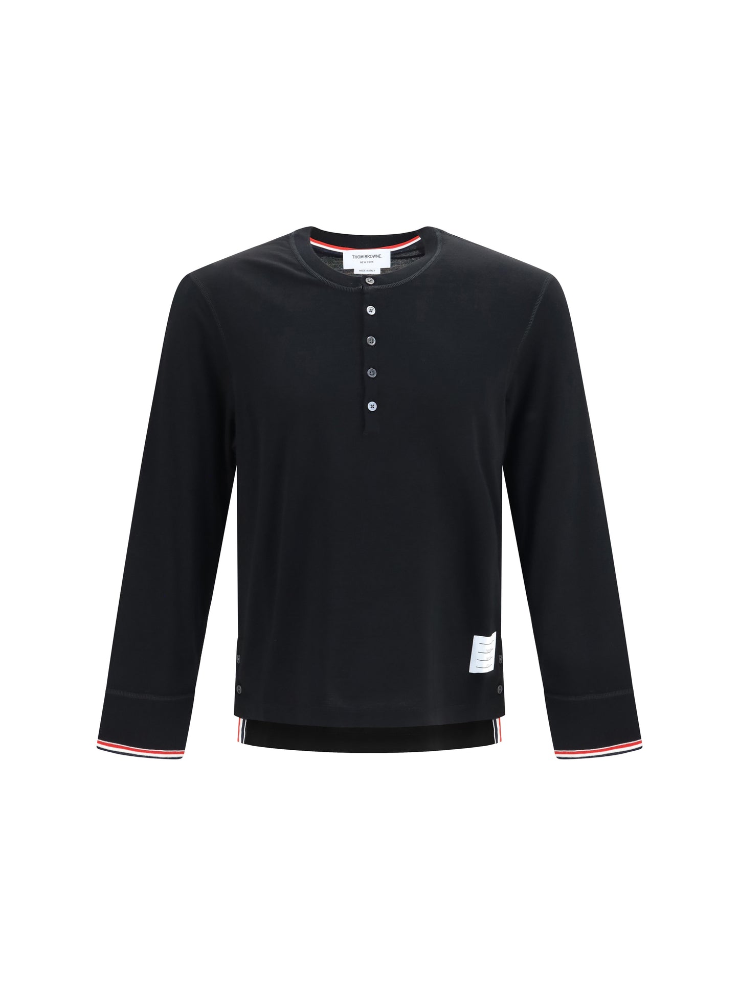 Thom Browne Men Buttoned Sweater With Rwb Cuffs THOM BROWNE
