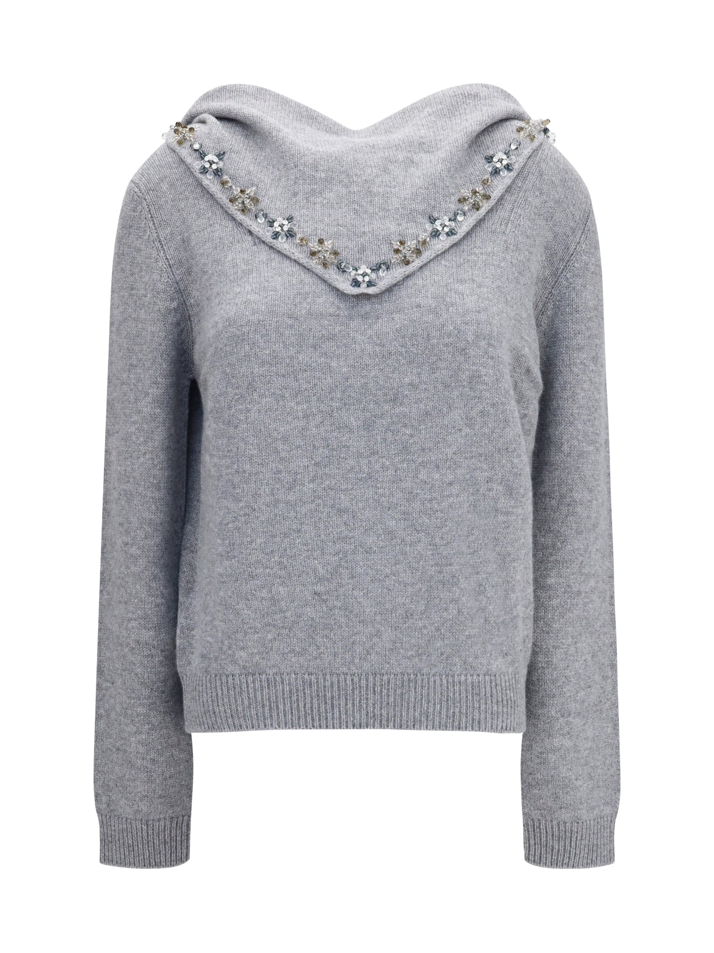 Prada Women Sweater With Integrated Scarf PRADA