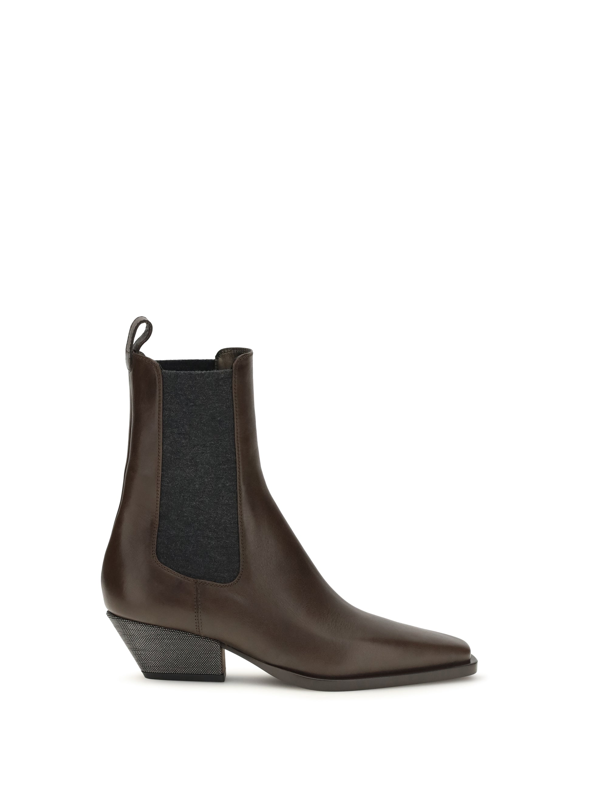 Brunello Cucinelli Women Leather Ankle Boots BRUNELLO CUCINELLI
