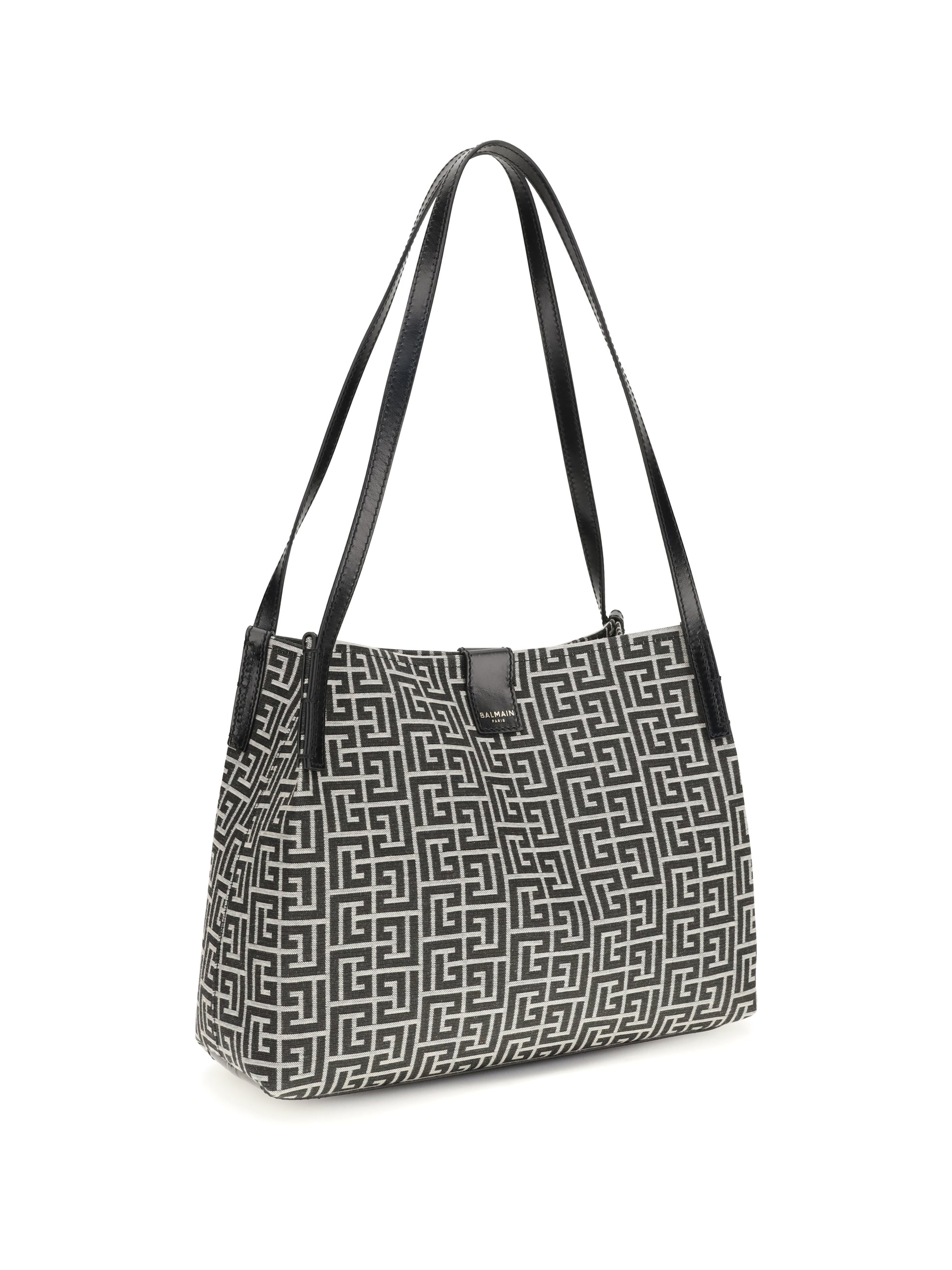 Balmain Women Jacquard And Leather Tote Bag BALMAIN