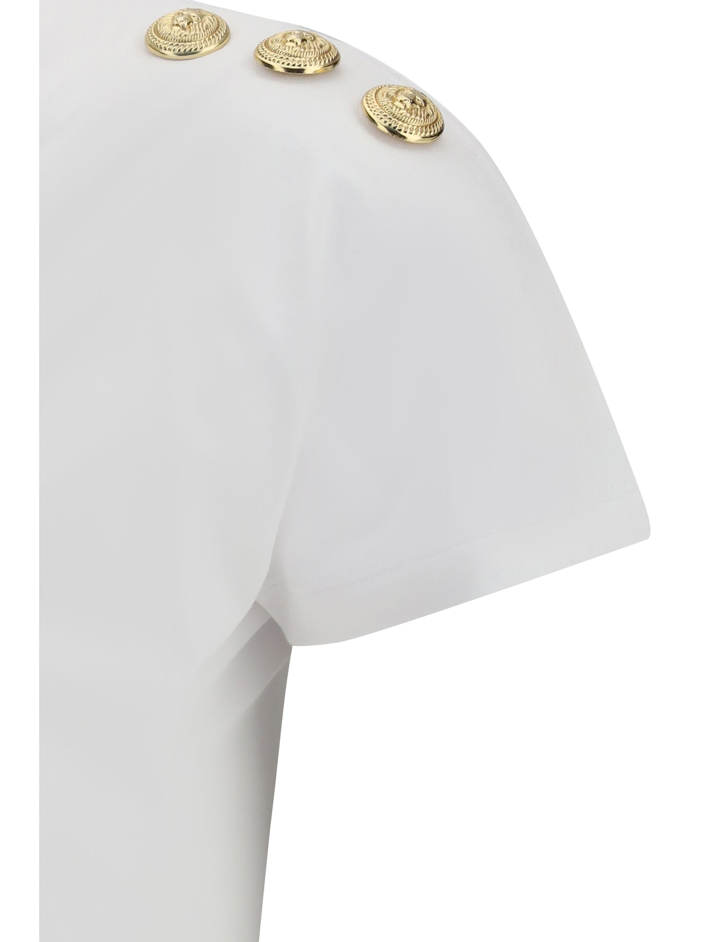 Balmain Women 3 Buttons Draped T-Shirt BALMAIN