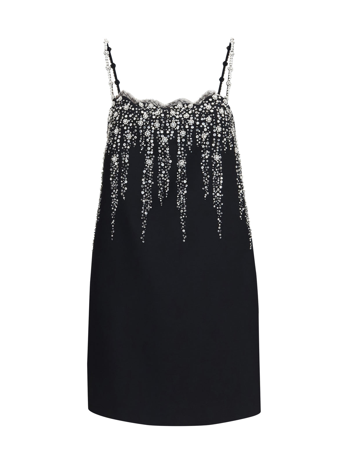 Valentino Women Embroidered Crepe Mini Dress With Jewel Details VALENTINO