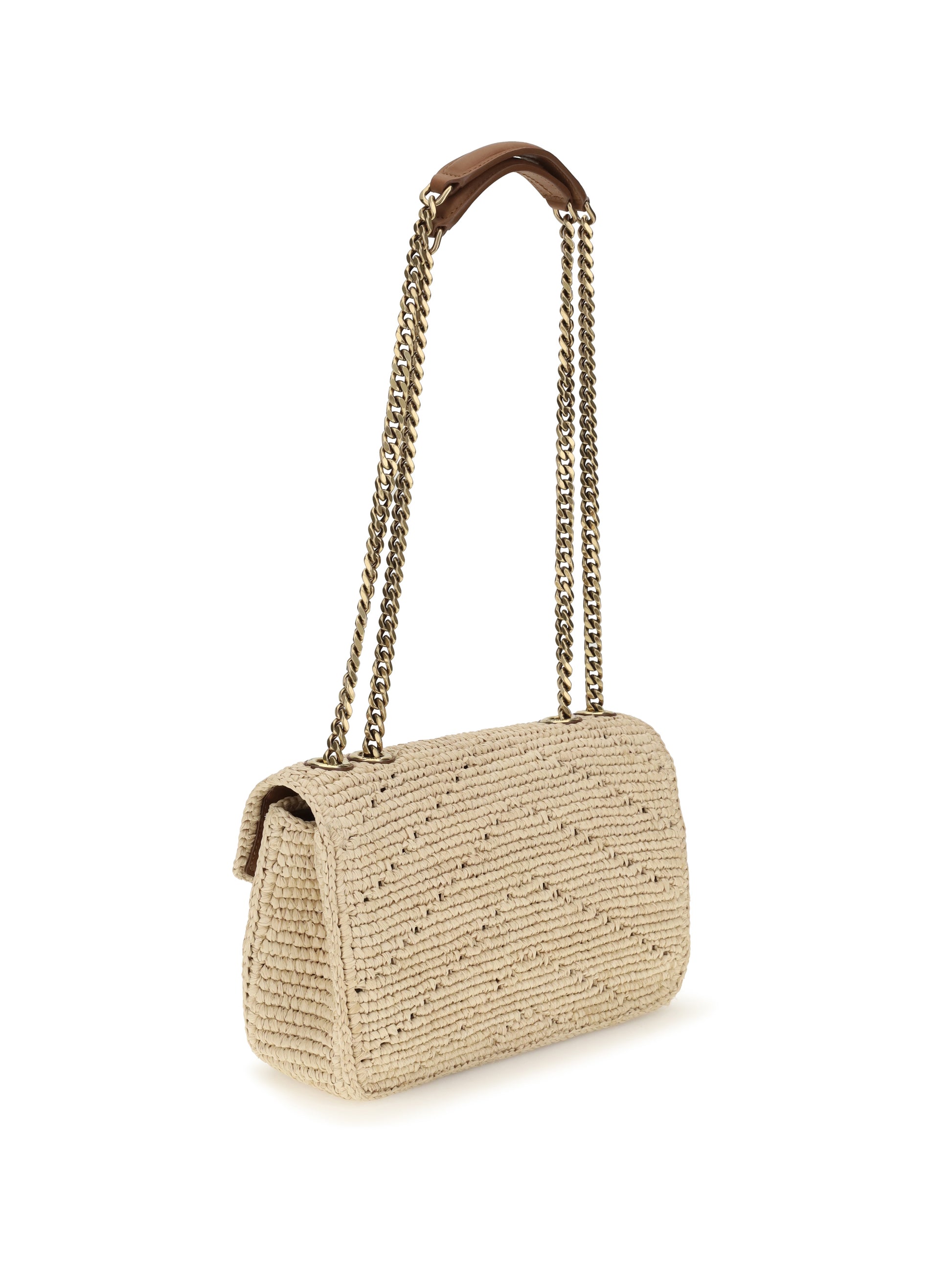 Saint Laurent Women Small Raffia Loulou Shoulder Bag SAINT LAURENT