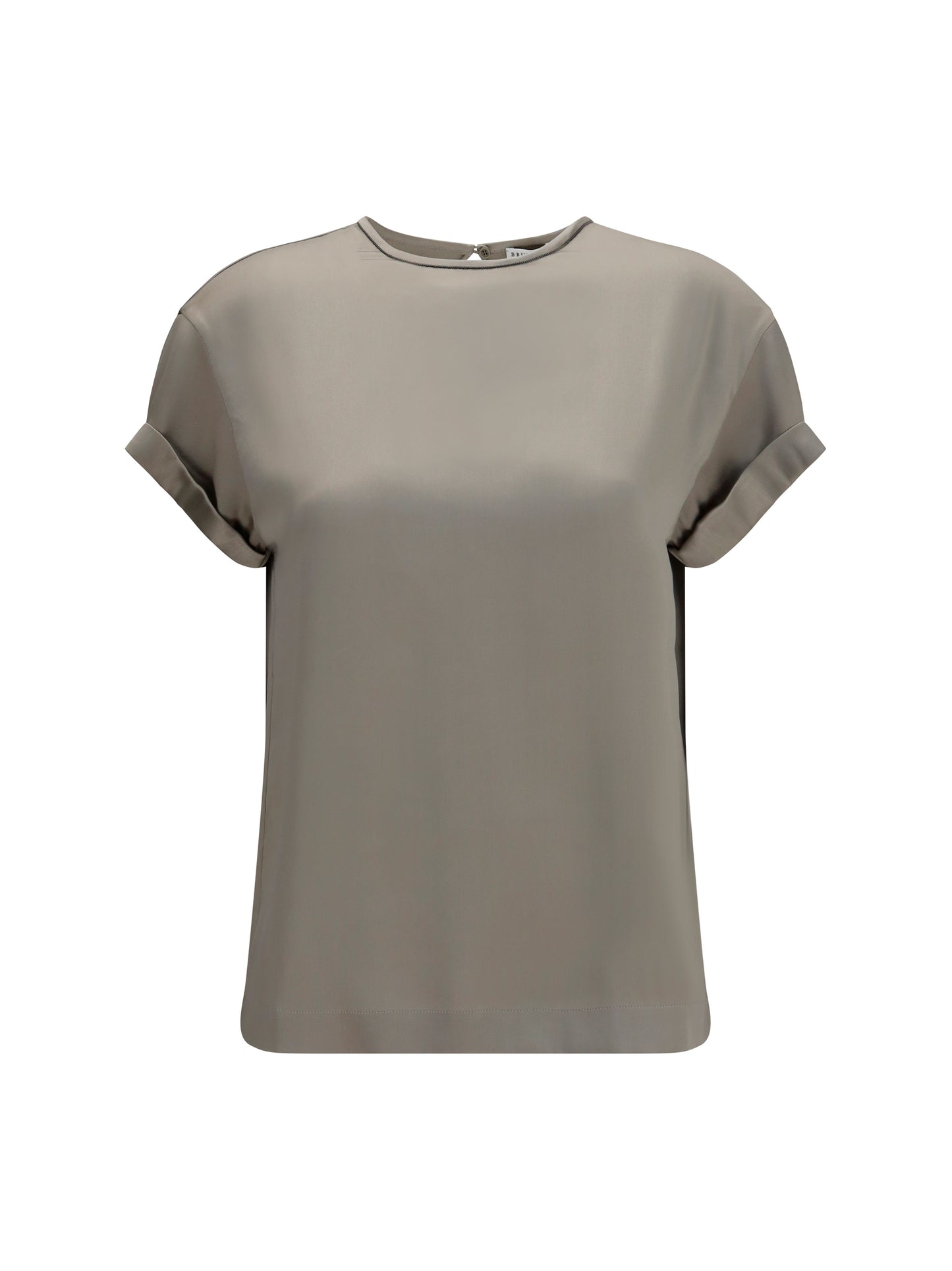 Brunello Cucinelli Women Silk Blouse With Monili Chain BRUNELLO CUCINELLI