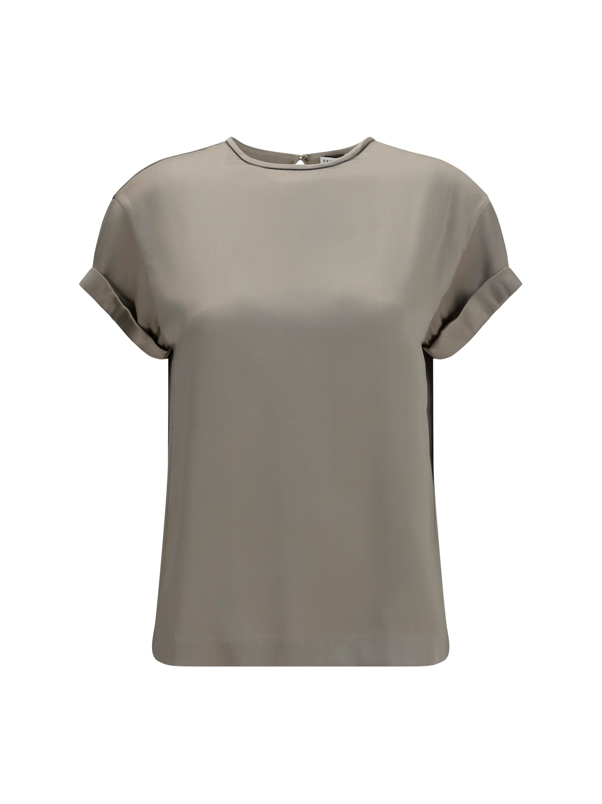 Brunello Cucinelli Women Silk Blouse With Monili Chain BRUNELLO CUCINELLI
