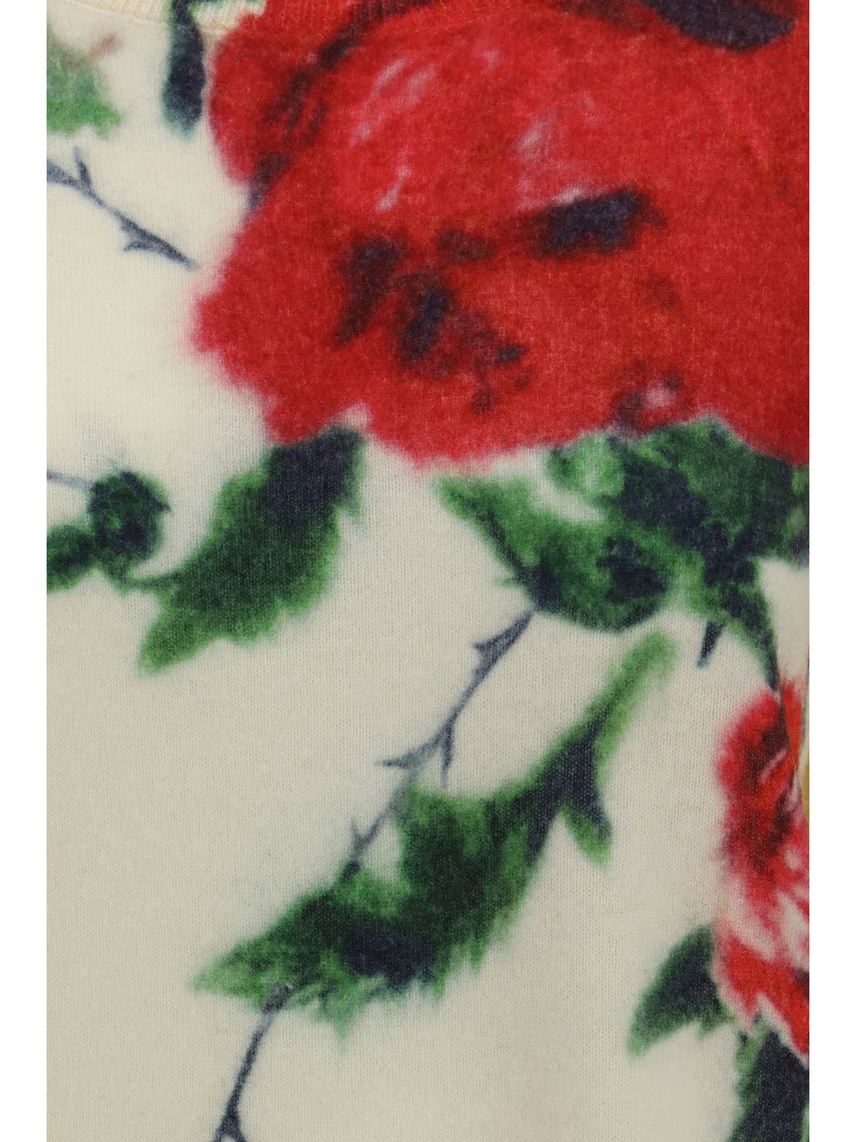 Blumarine Women Cashmere-Blend Sweater With Rose Print BLUMARINE