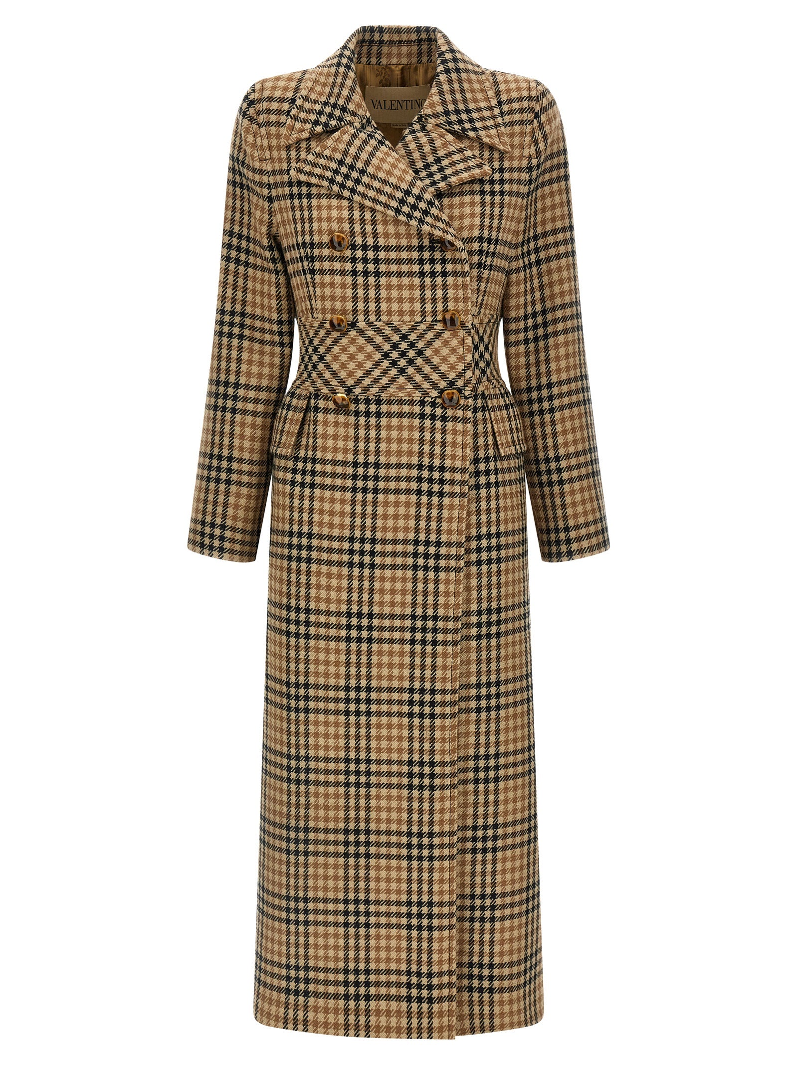 Valentino Garavani Women Valentino Garavani Houndstooth Wool Coat VALENTINO GARAVANI