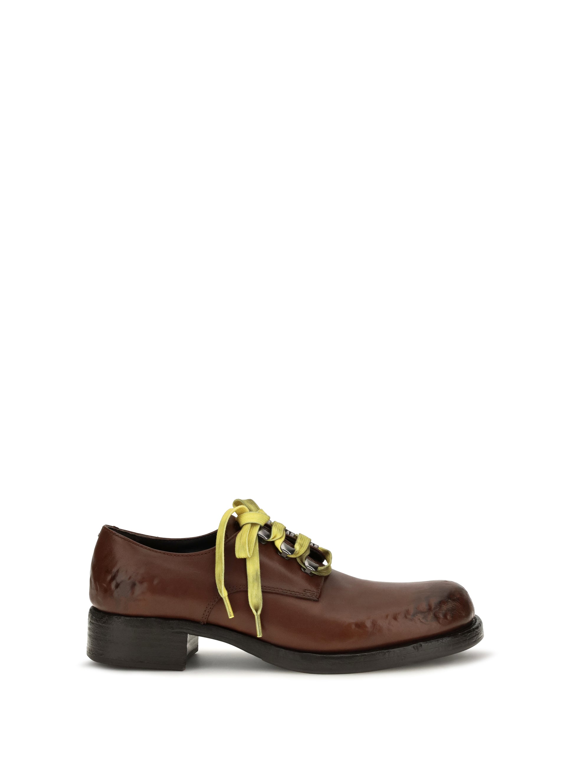 Prada Women Antique Leather Lace-Up Loafers PRADA