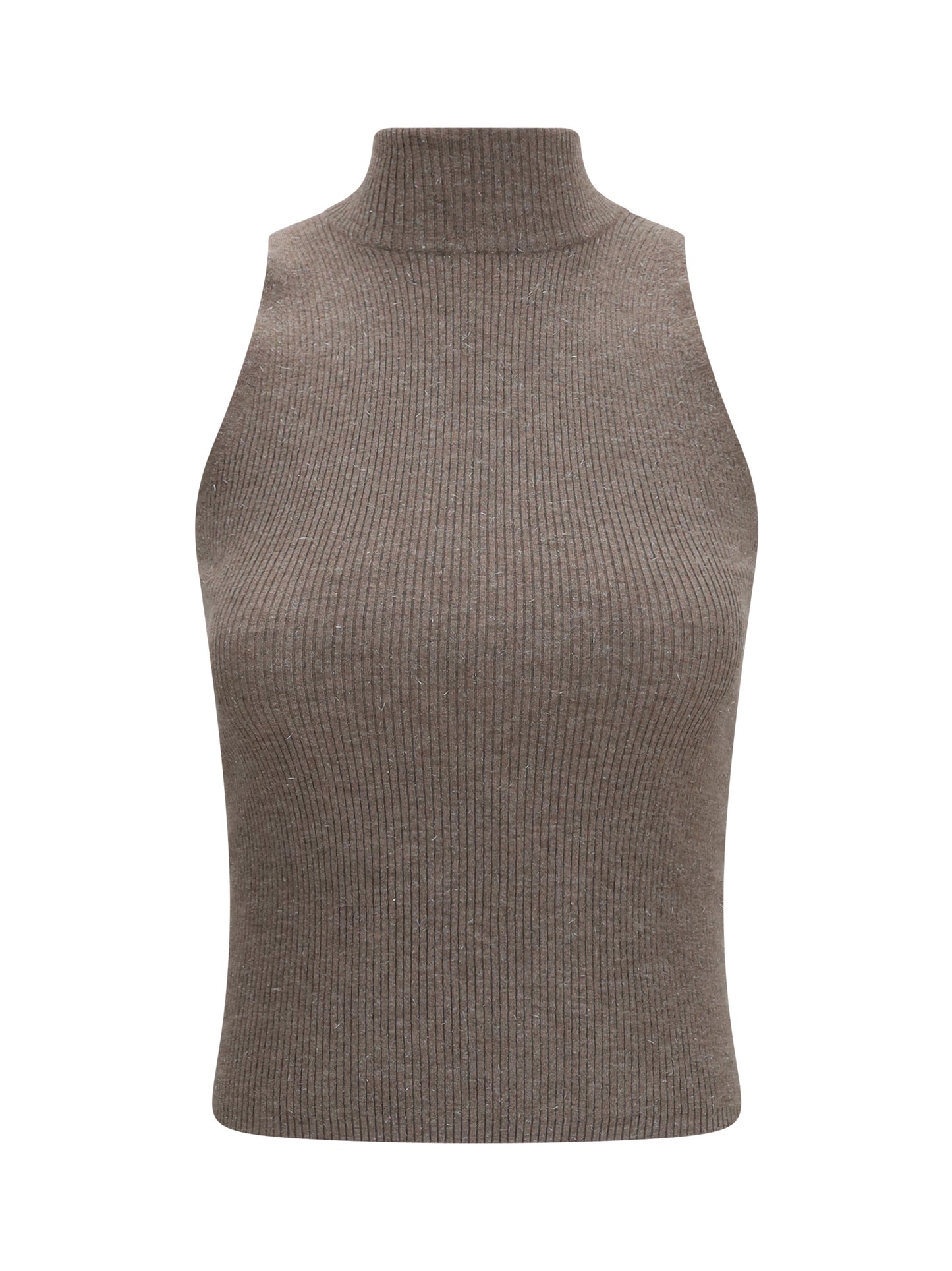 Brunello Cucinelli Women Sleeveless Turtleneck With Luminous Details BRUNELLO CUCINELLI
