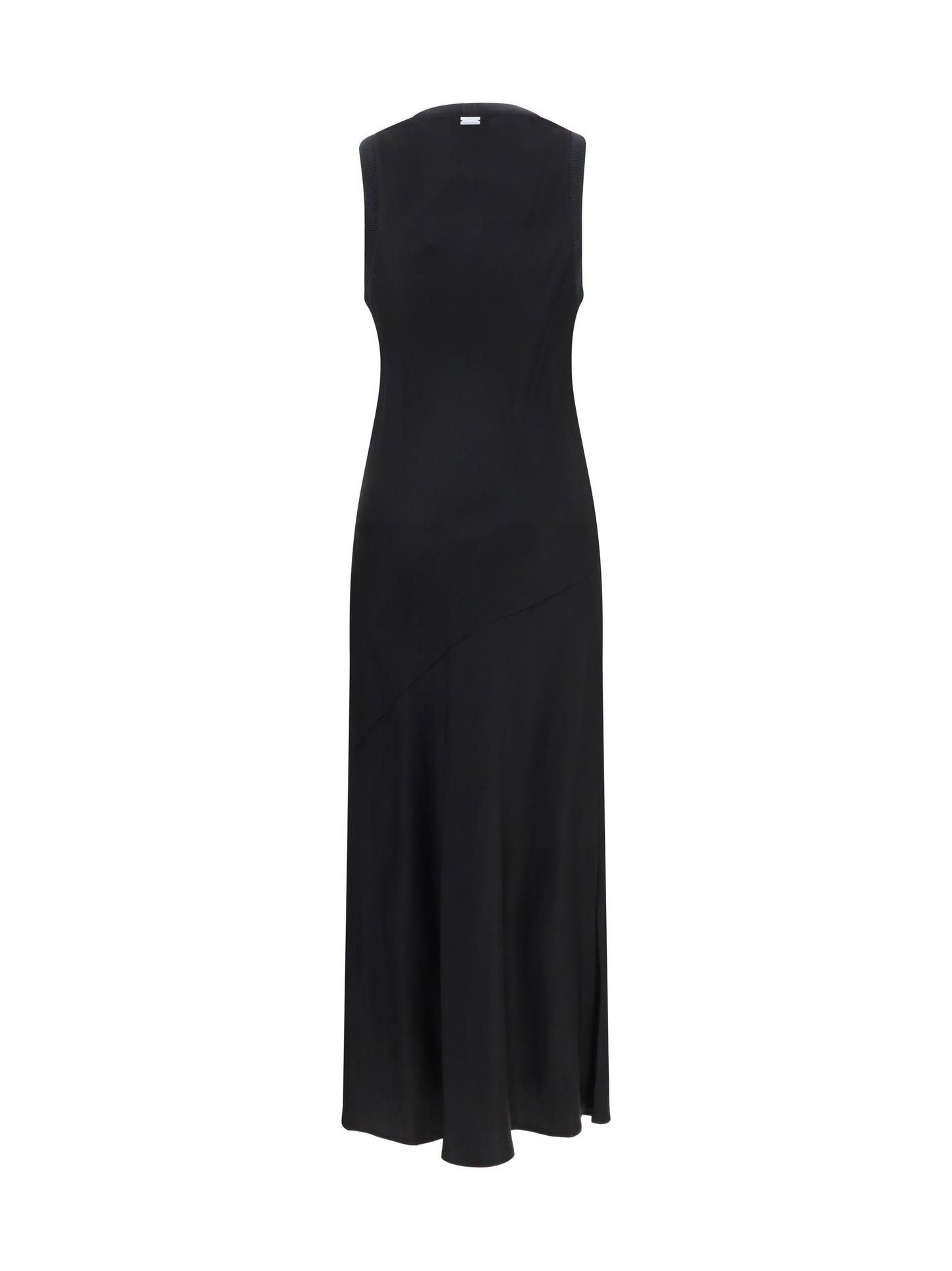 Ami Paris Women Sleeveless Long Fluid Satin Dress AMI PARIS