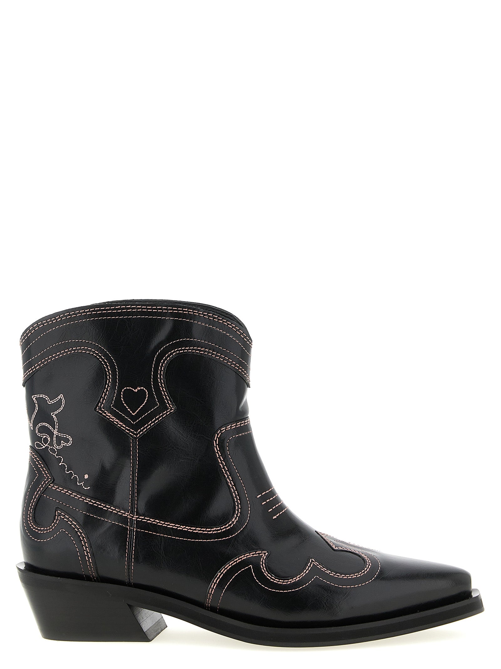 Ganni Women 'Low Shaft Embroidered Western' Ankle Boots GANNI