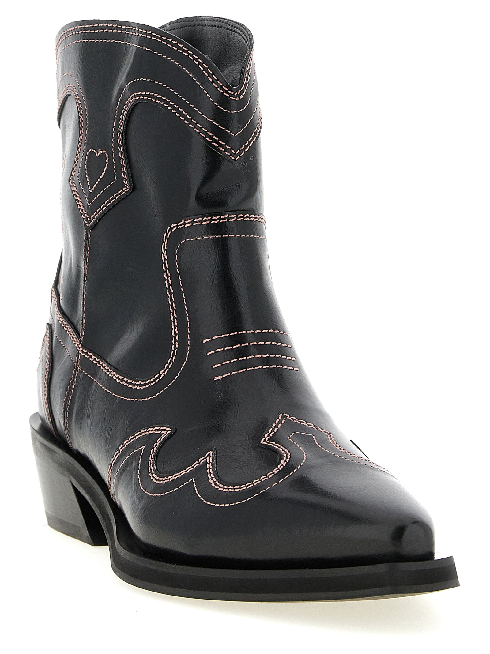 Ganni Women 'Low Shaft Embroidered Western' Ankle Boots GANNI