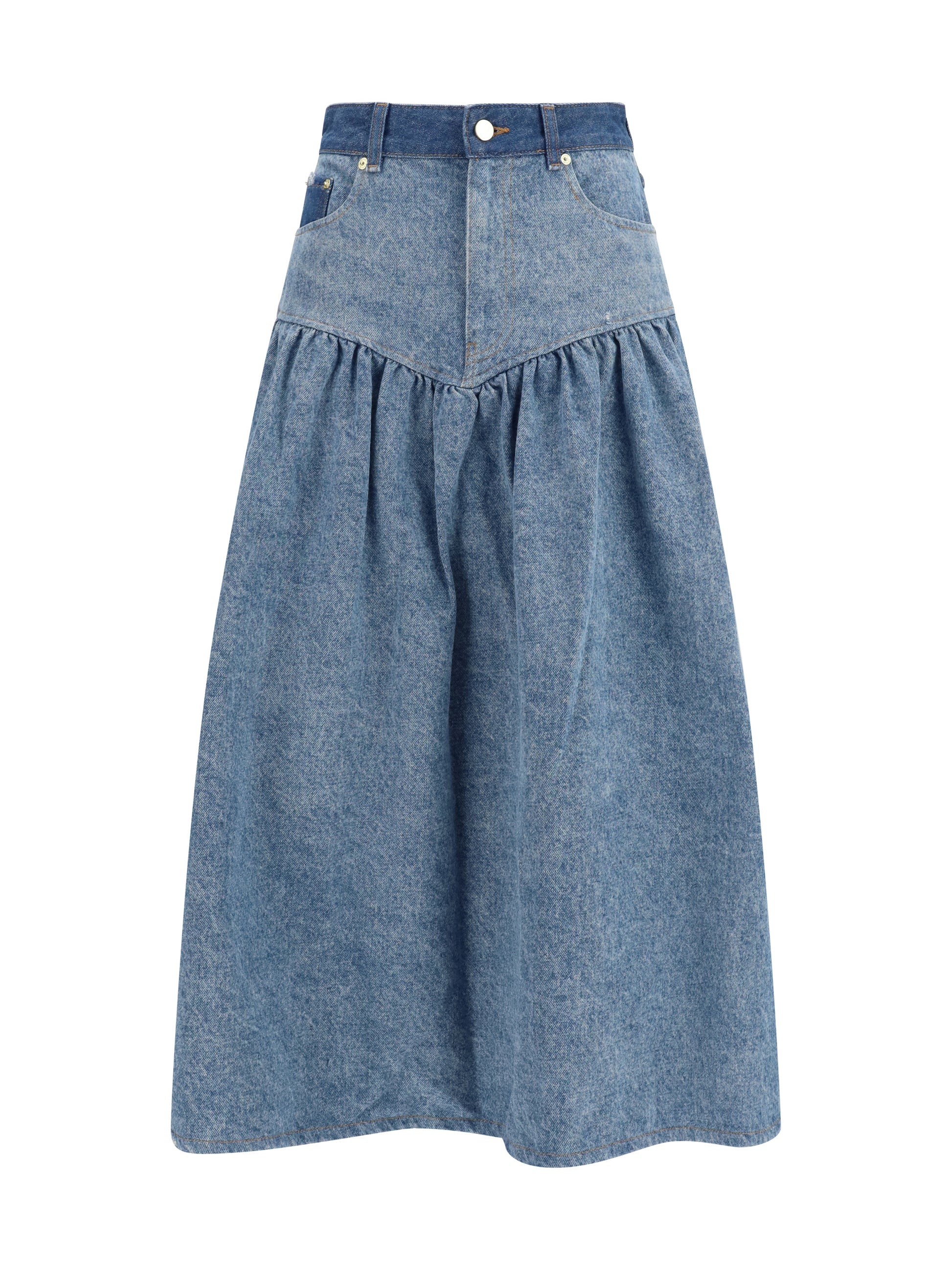 Ganni Women Stretch Denim Skirt GANNI