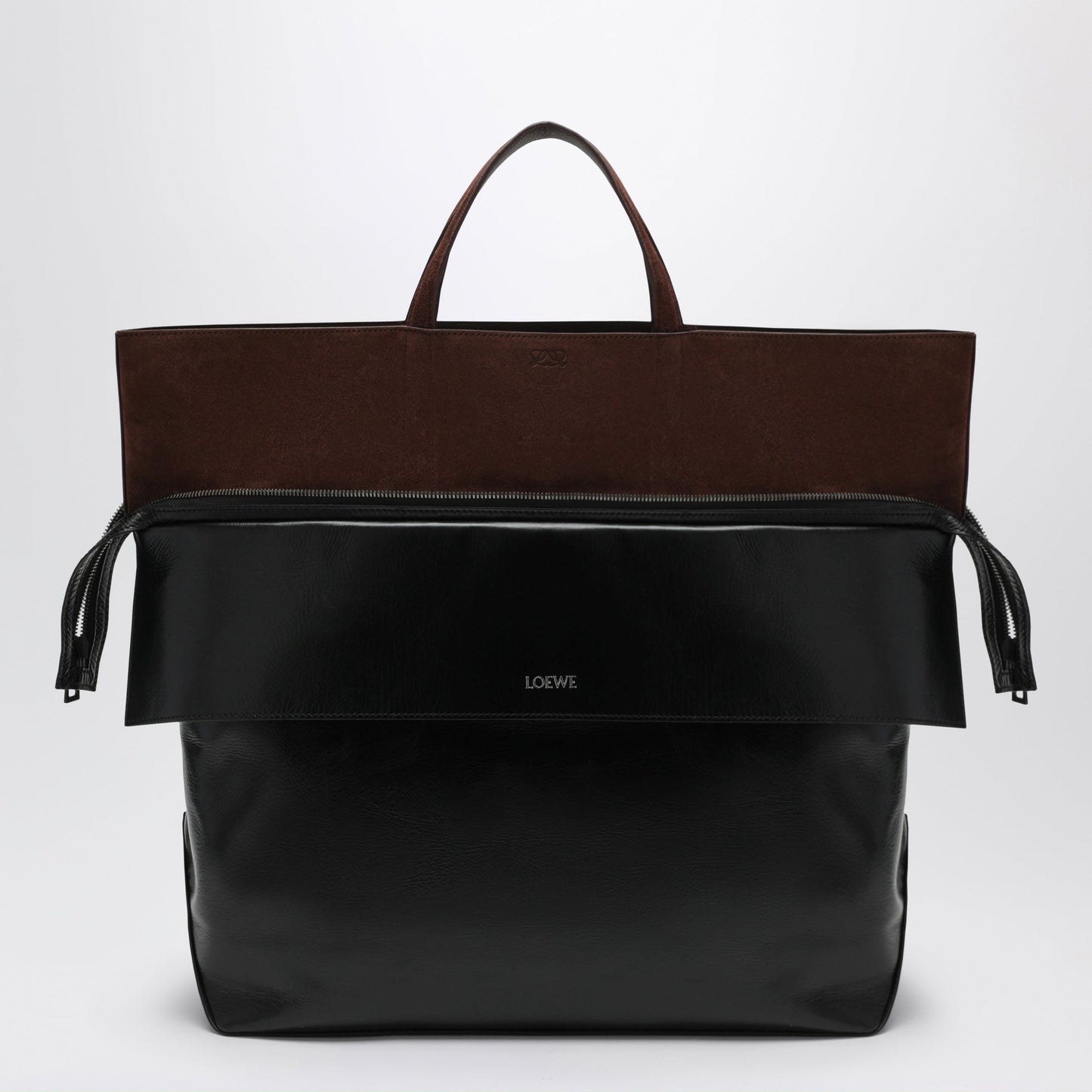 Loewe Large Switch Tote Bag In Black/Espresso Leather And Suede Men LOEWE