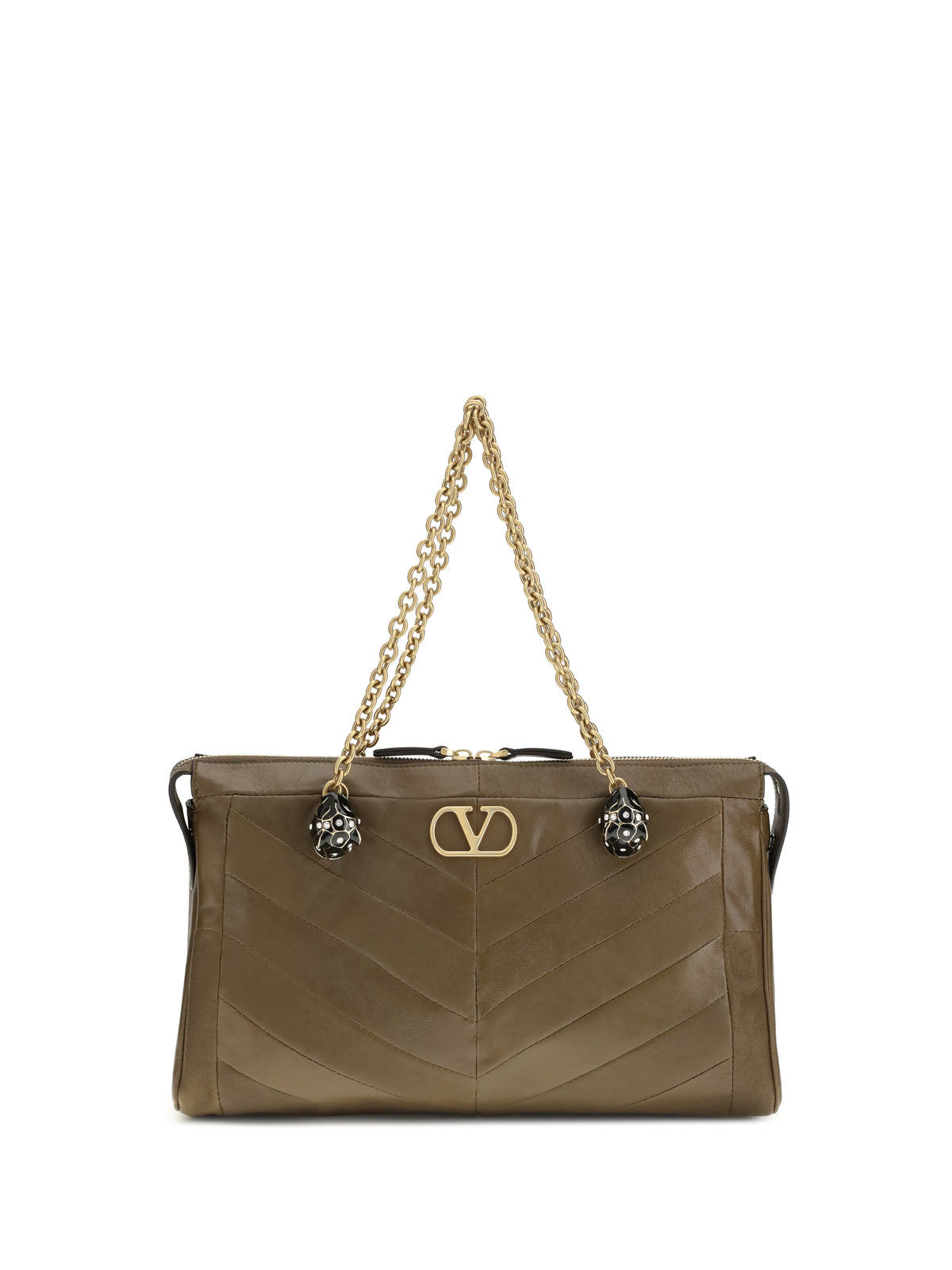Valentino Garavani Women Medium Panthea Chevron Patchwork Shoulder Bag VALENTINO GARAVANI