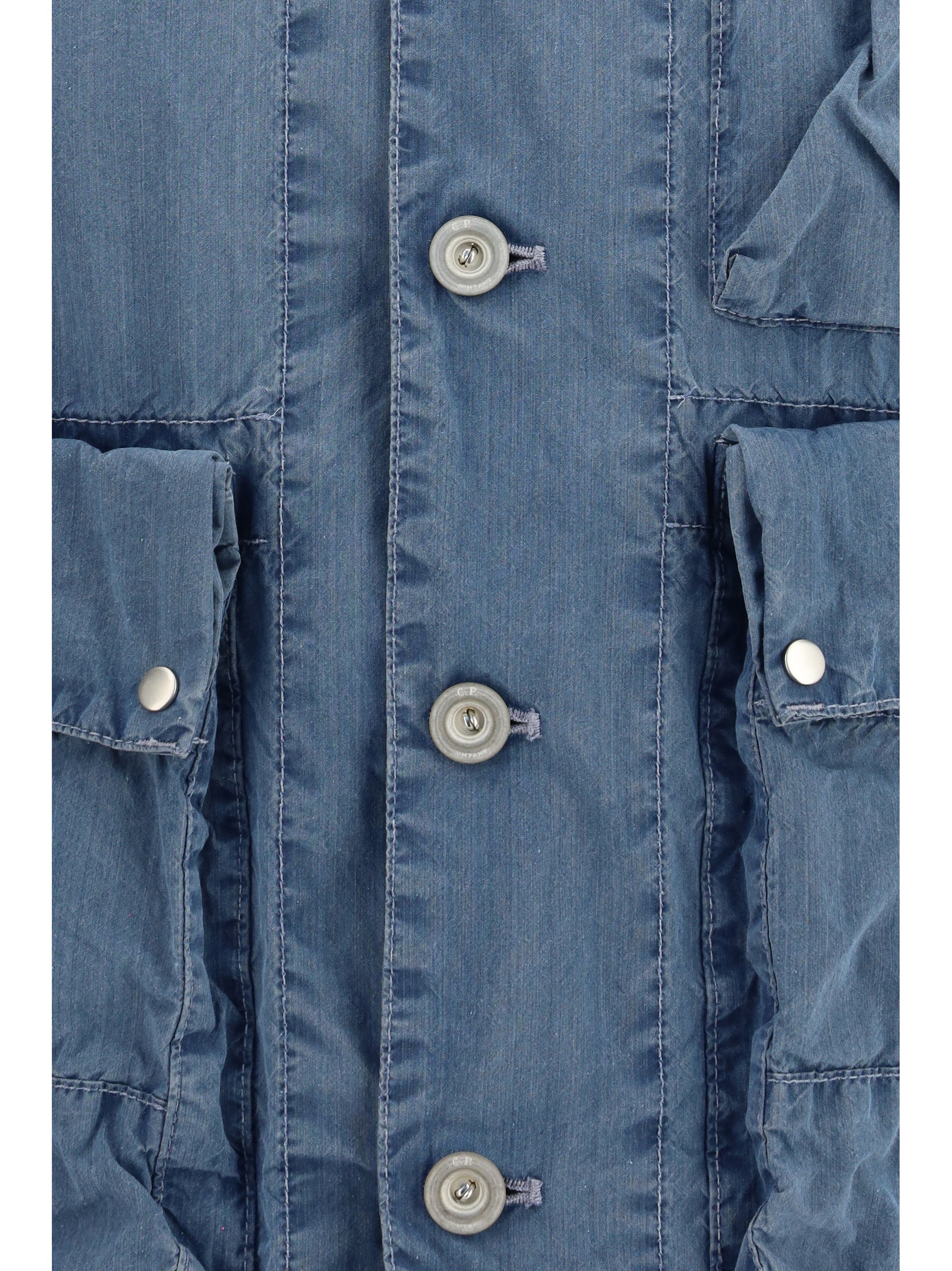 C.P. Company Men 50 Fili Indigo Bleached Goggle Jacket C.P. COMPANY