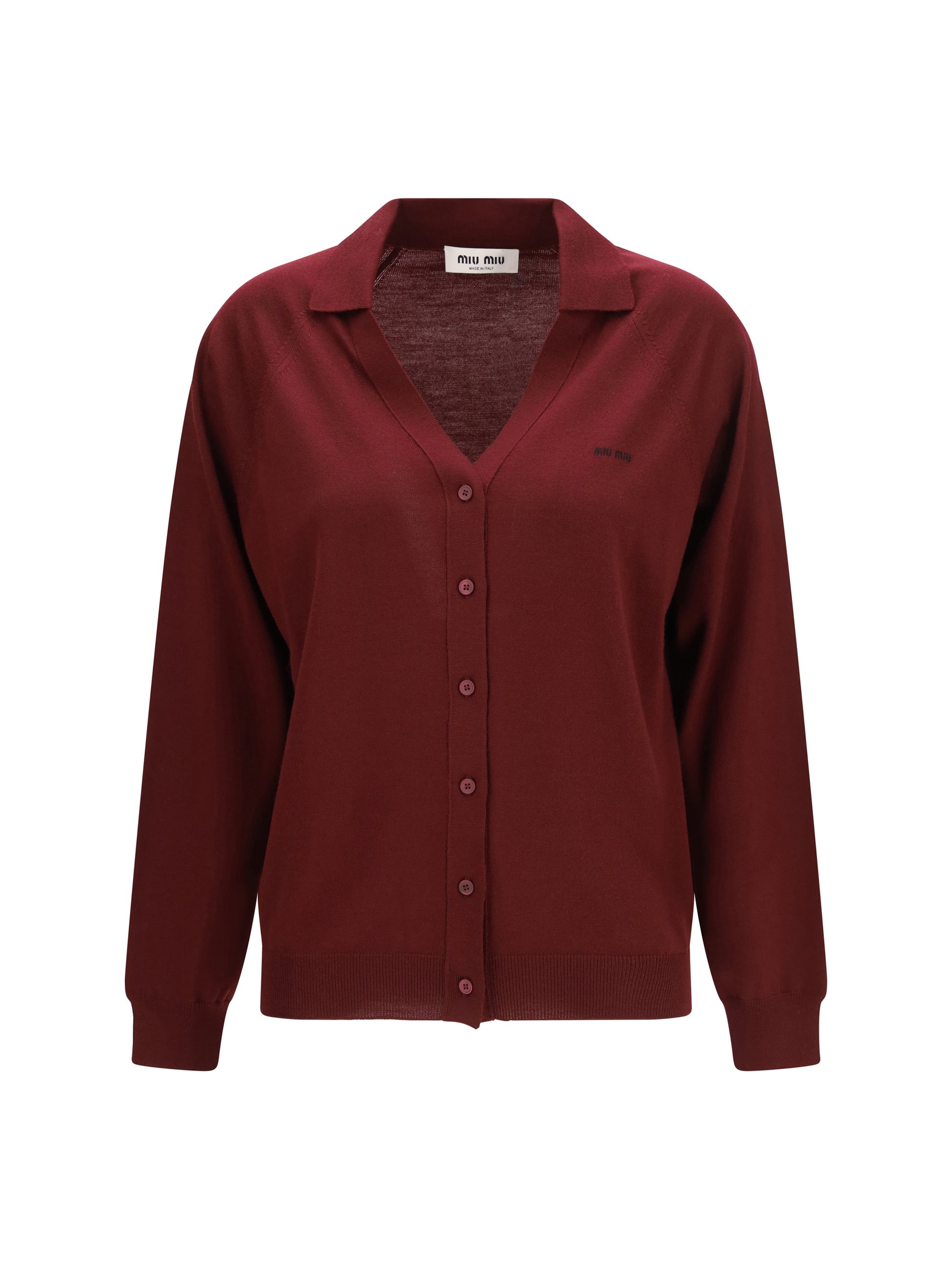Miu Miu Women Virgin Wool Cardigan With A Collar MIU MIU