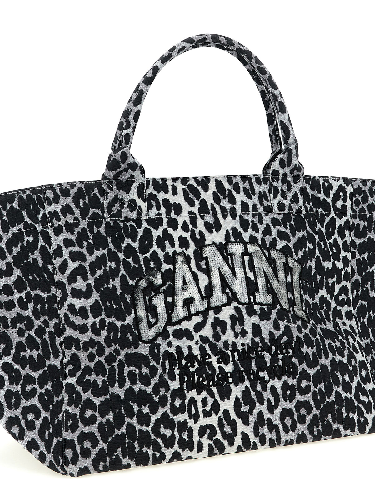 Ganni Women 'Leopard Sequin Xxl Tote' Shopping Bag GANNI