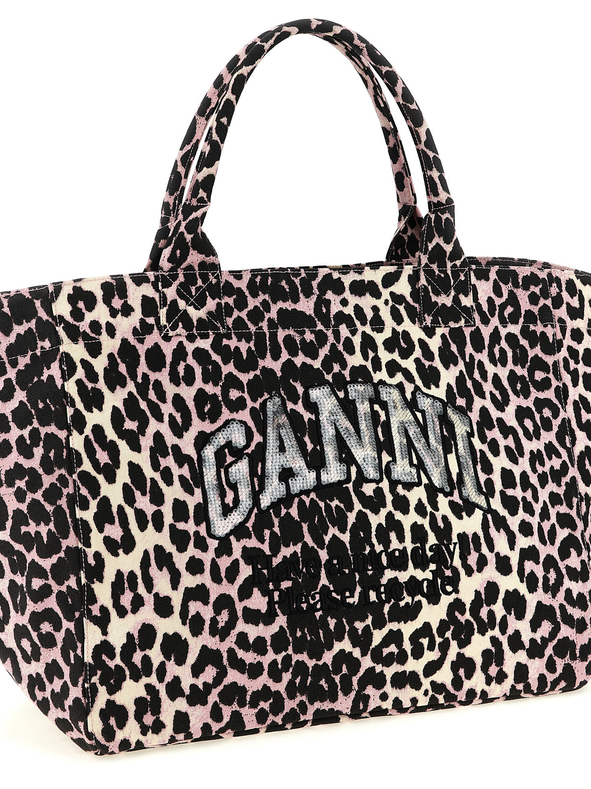 Ganni Women 'Leopard Sequin Xxl Tote' Shopping Bag GANNI