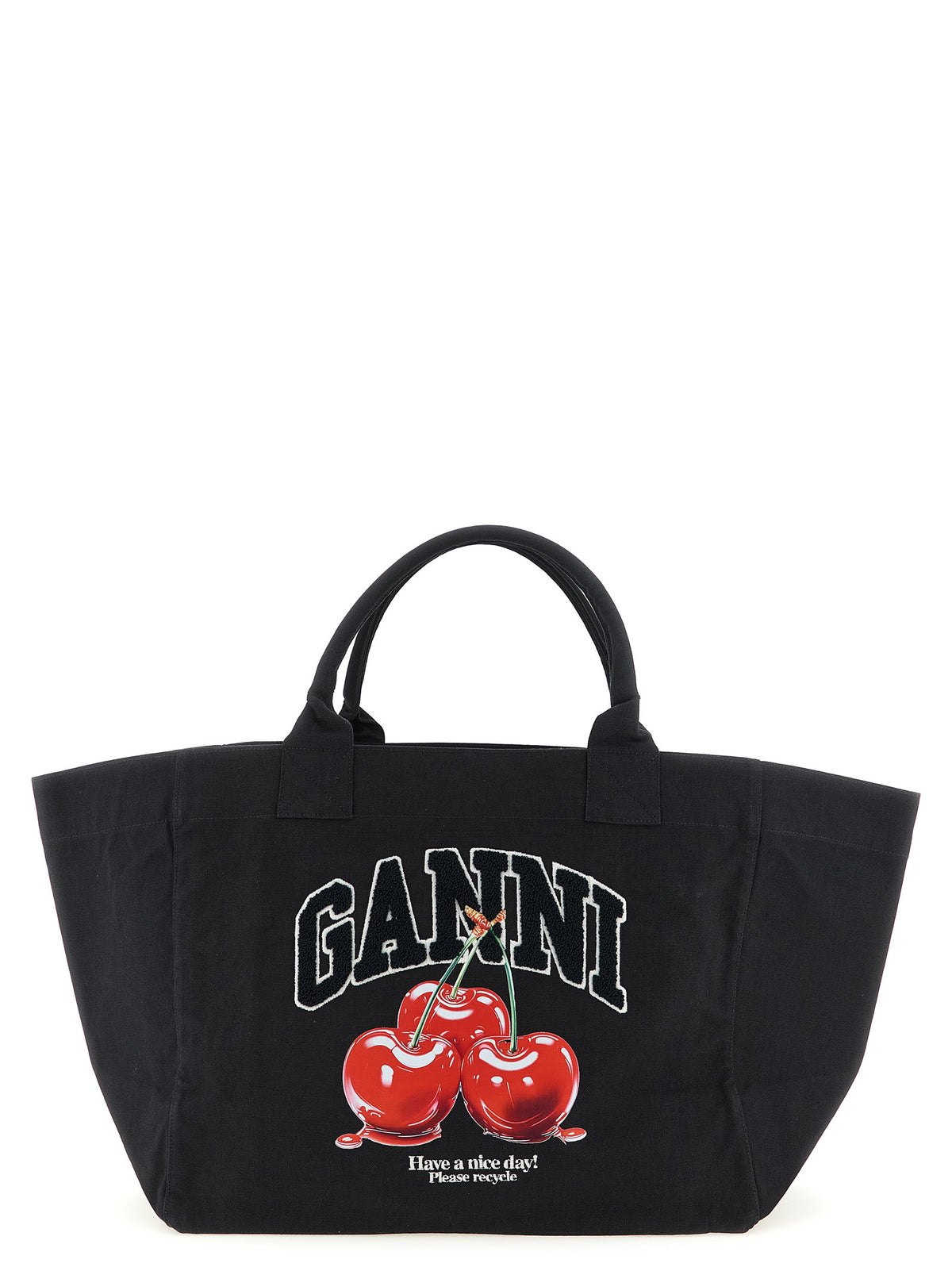Ganni Women 'Black Xxl Cherry Tote' Shopping Bag GANNI