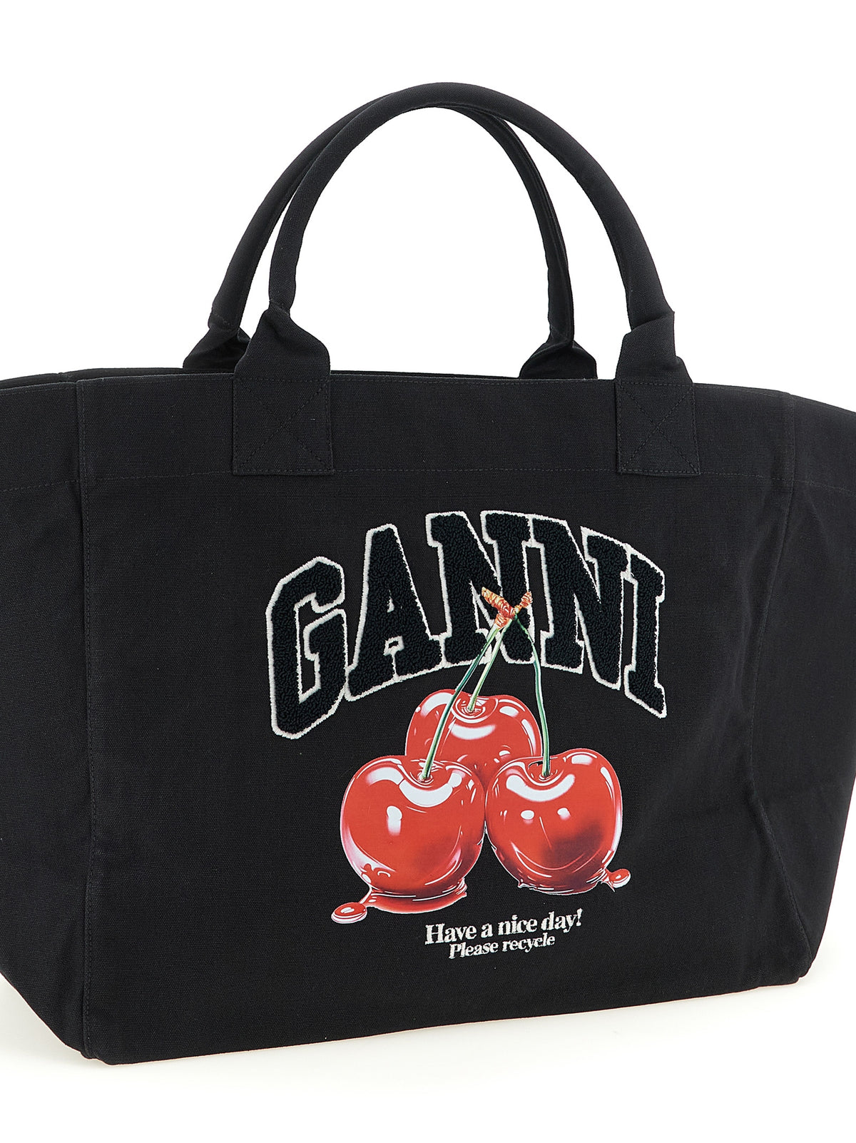 Ganni Women 'Black Xxl Cherry Tote' Shopping Bag GANNI