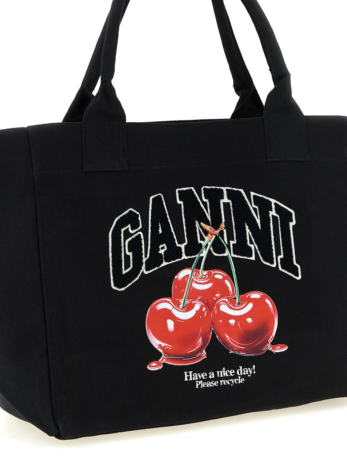 Ganni Women 'Black Medium Cherry Tote' Shopping Bag GANNI