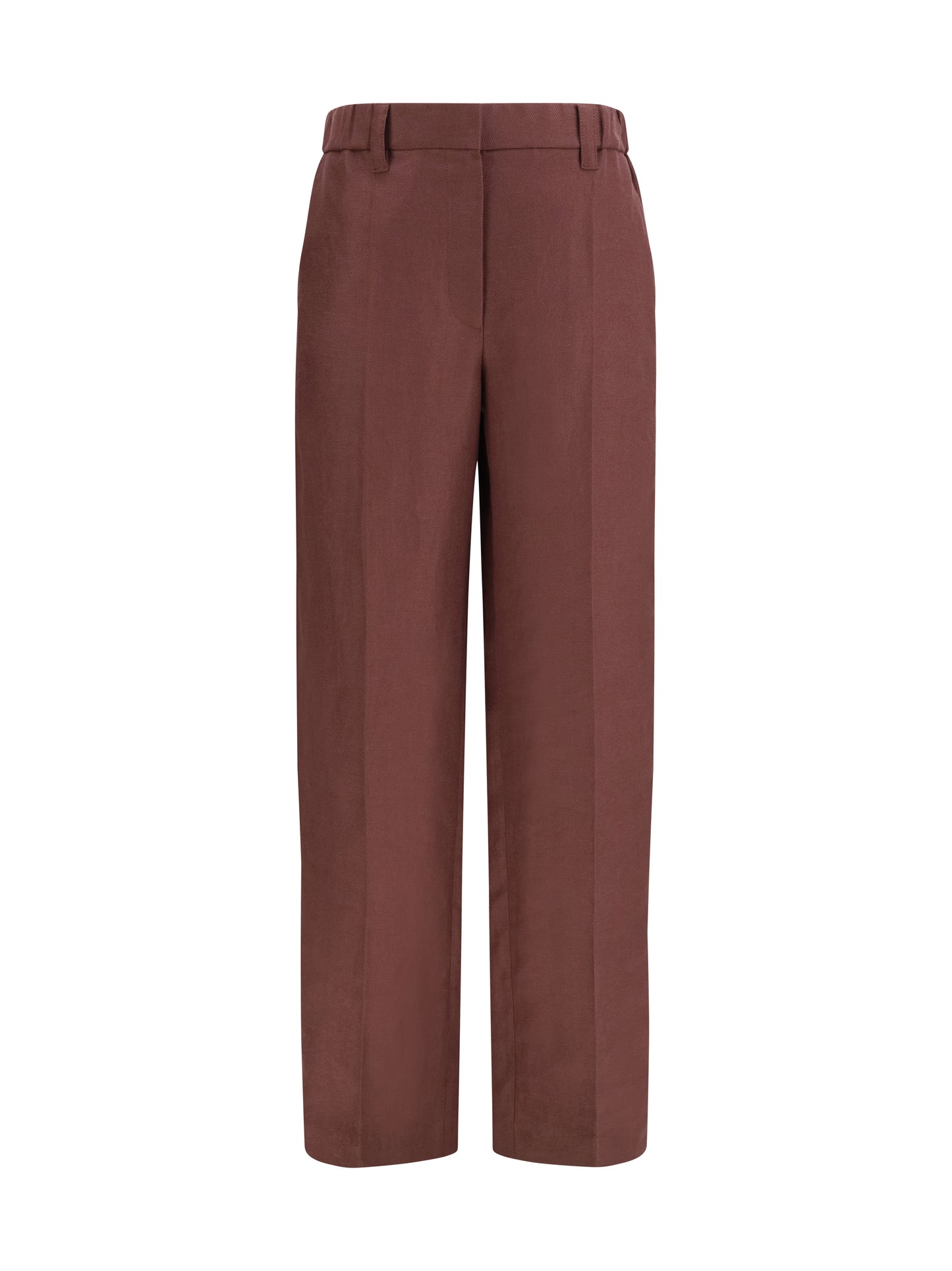 Brunello Cucinelli Women Wide-Leg Pants In Linen With Elastic Waistband And Belt Loops BRUNELLO CUCINELLI