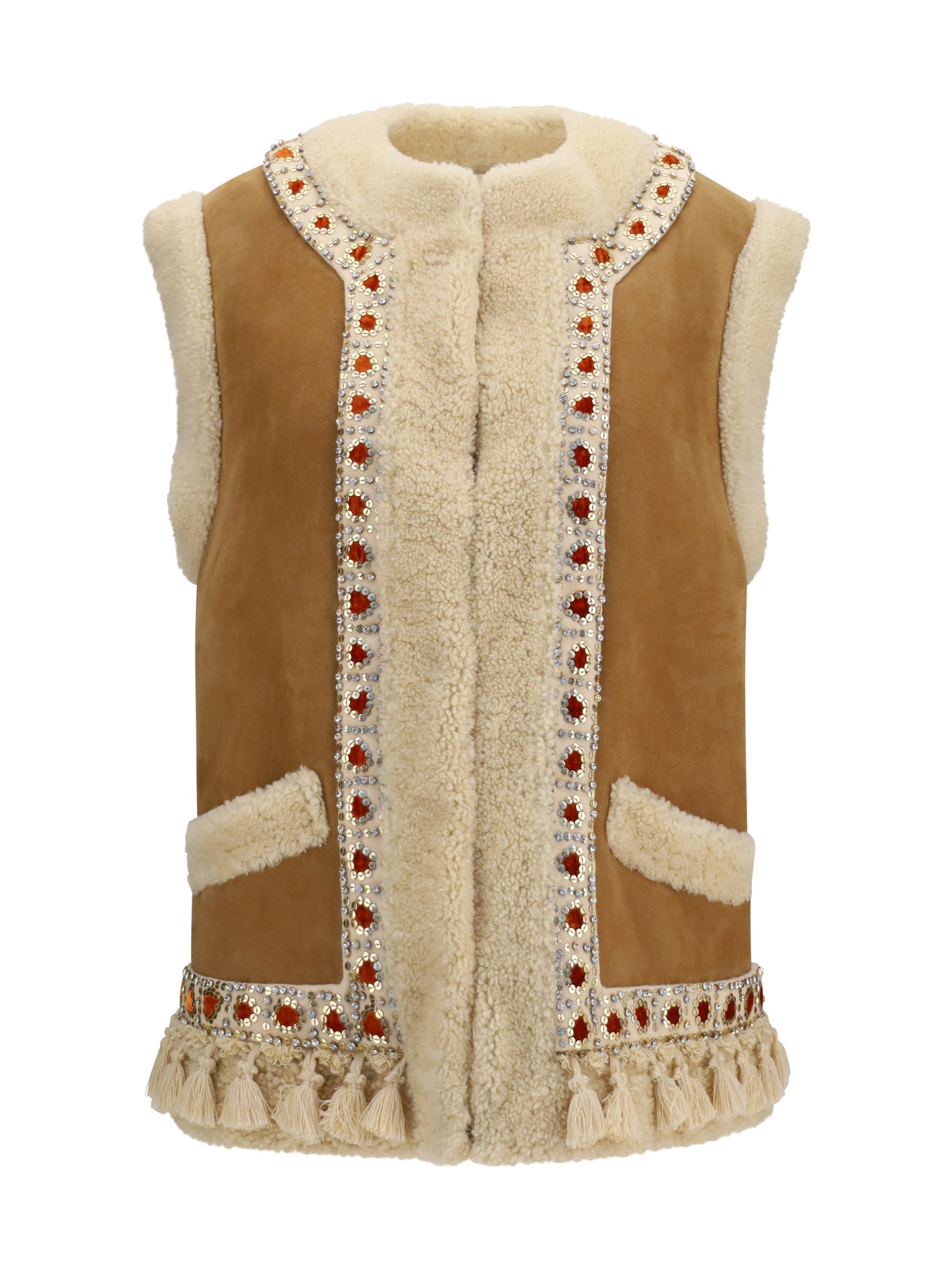 Valentino Women Suede And Fur Vest VALENTINO