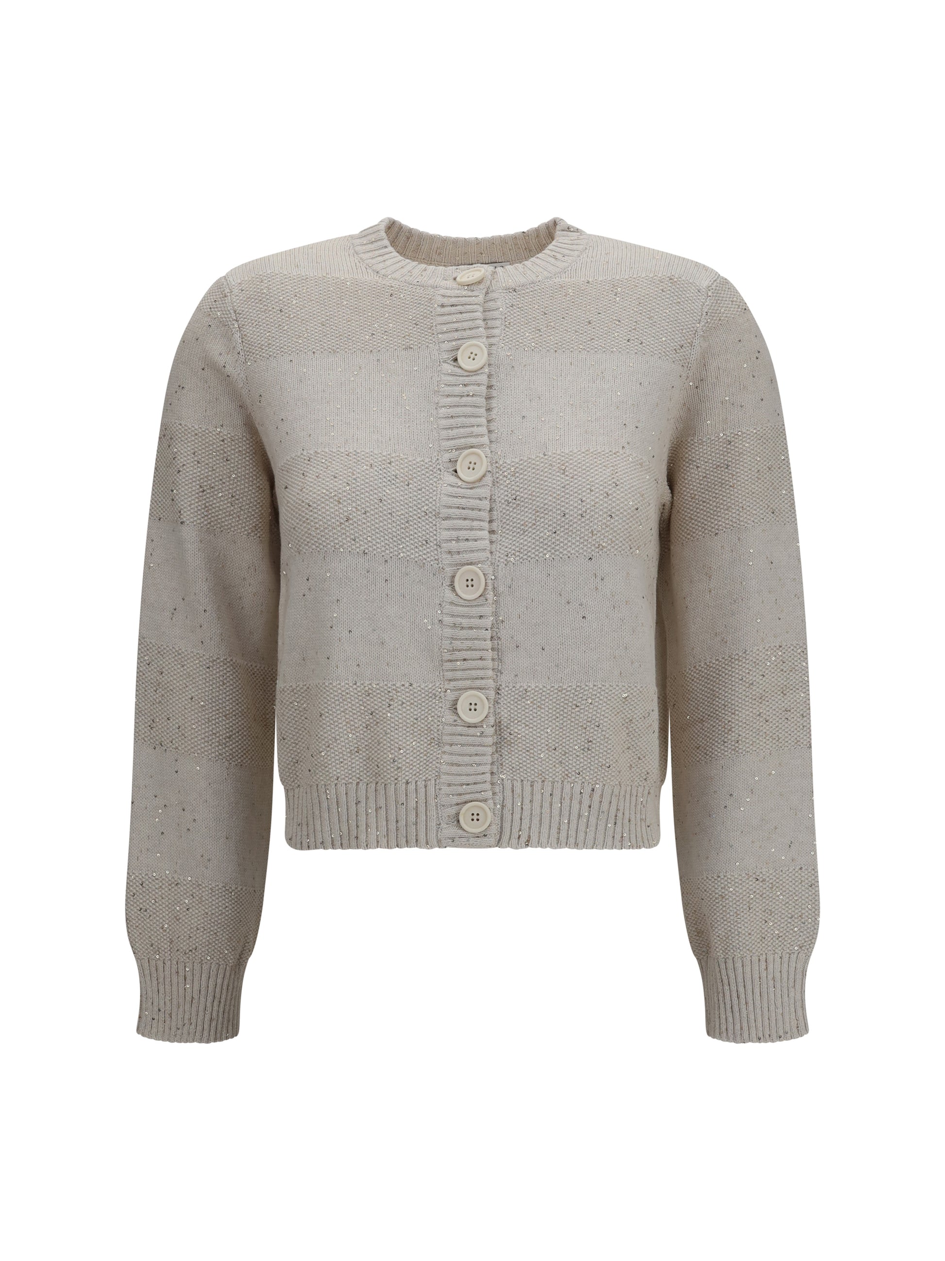 Brunello Cucinelli Women Long-Sleeve Crewneck Cotton Sweater BRUNELLO CUCINELLI