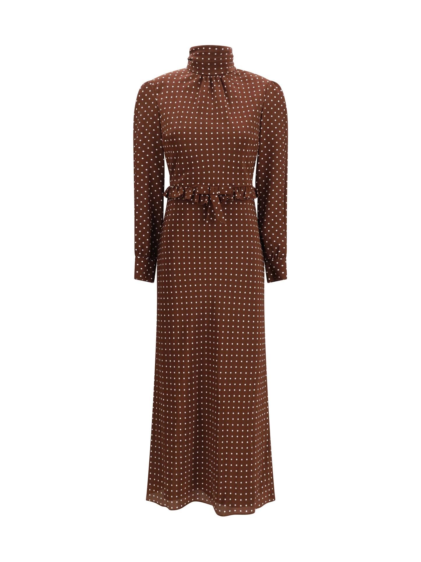Alessandra Rich Women Polka Dot Silk Crêpe De Chine Midi Dress With Bow ALESSANDRA RICH