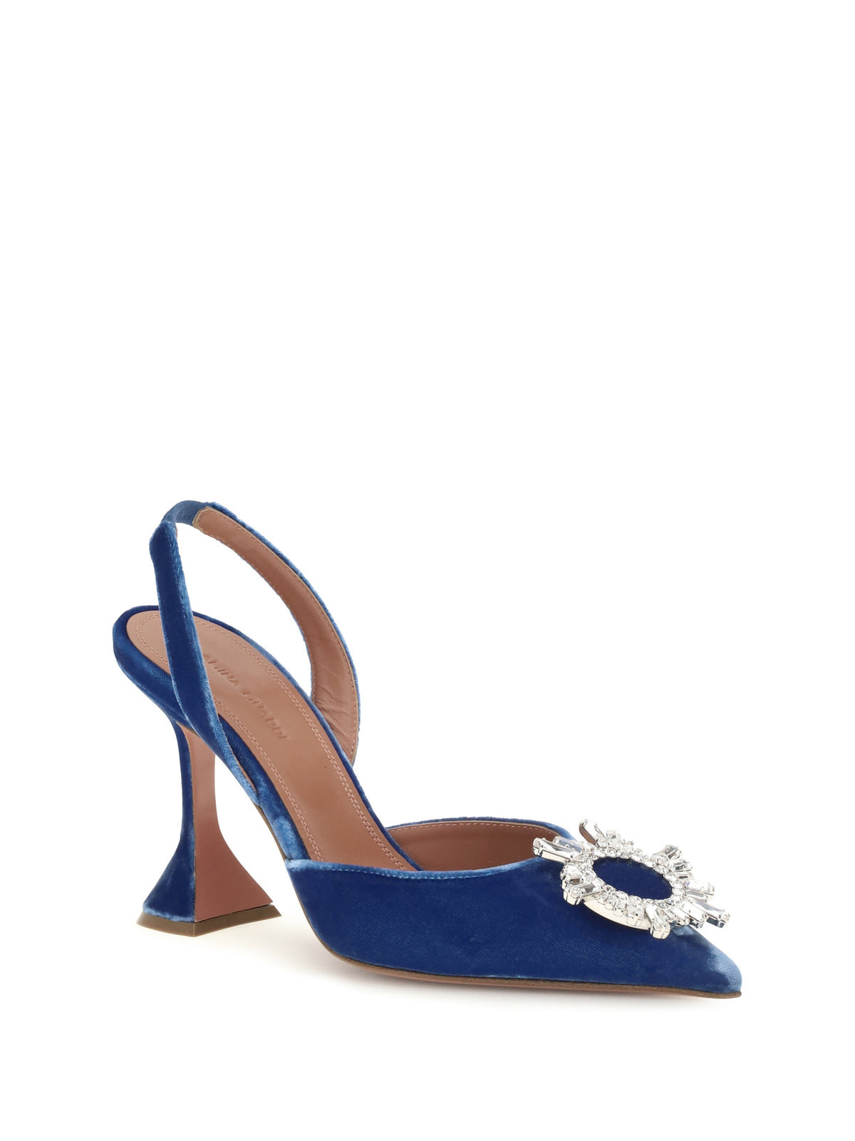 Amina Muaddi Women Begum Velvet Slingback Sandals AMINA MUADDI