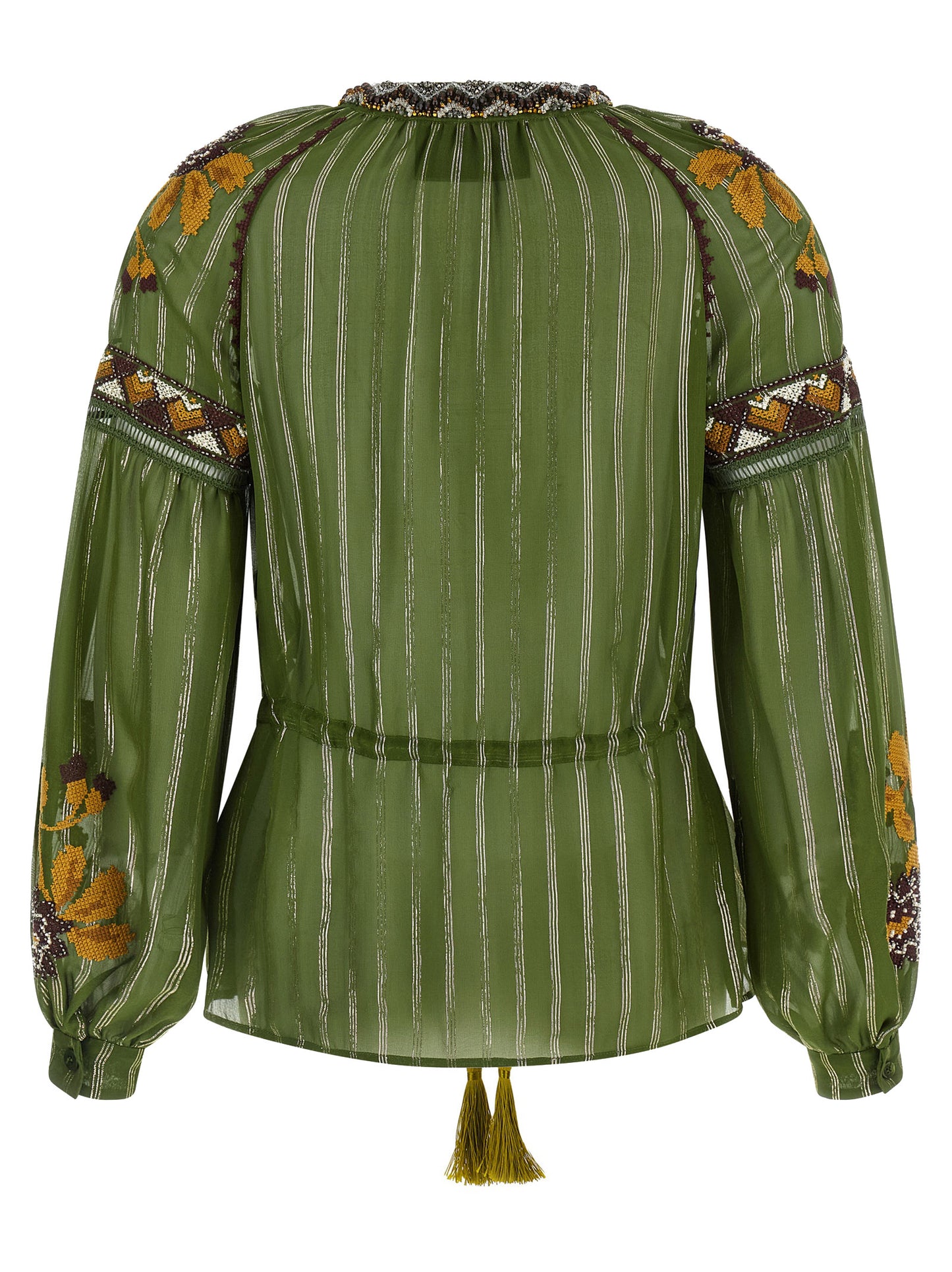 Valentino Garavani Women Valentino Garavani Embroidered Lurex Silk Shirt VALENTINO GARAVANI