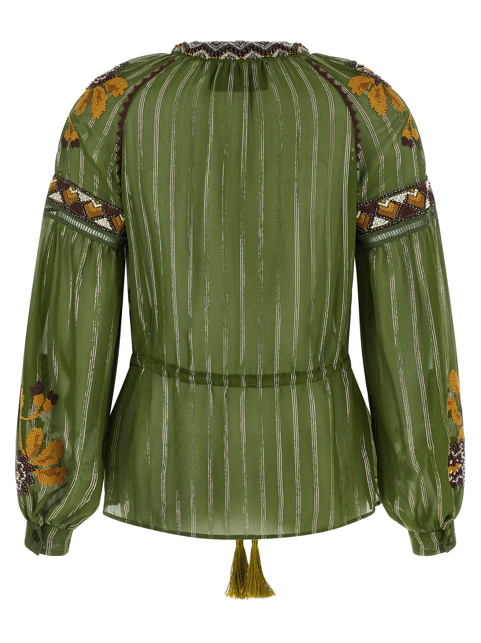 Valentino Garavani Women Valentino Garavani Embroidered Lurex Silk Shirt VALENTINO GARAVANI