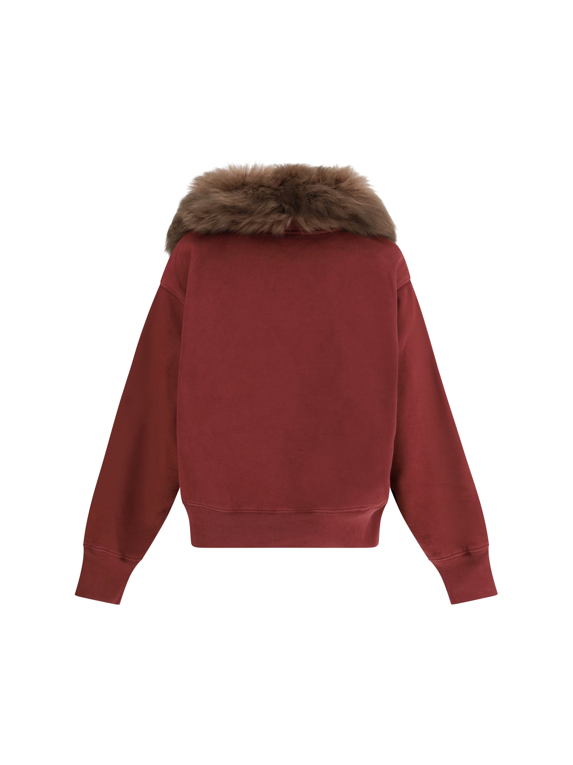 Prada Women Sweatshirt With A Shearling Collar PRADA
