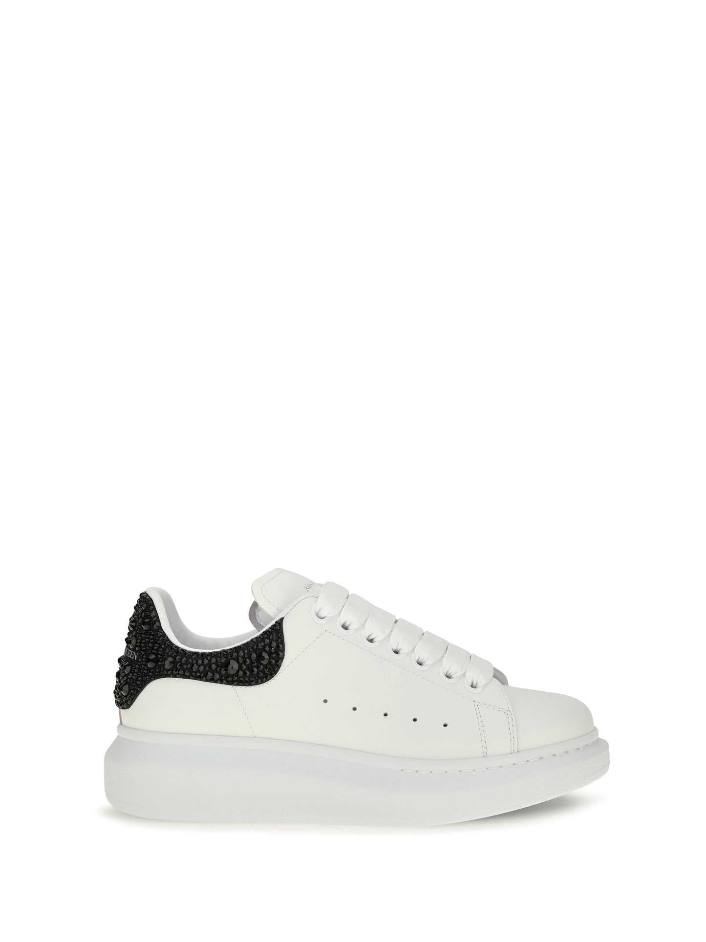 Alexander Mcqueen Women Oversized Sneakers With Suede Heel And Crystal Details ALEXANDER MCQUEEN
