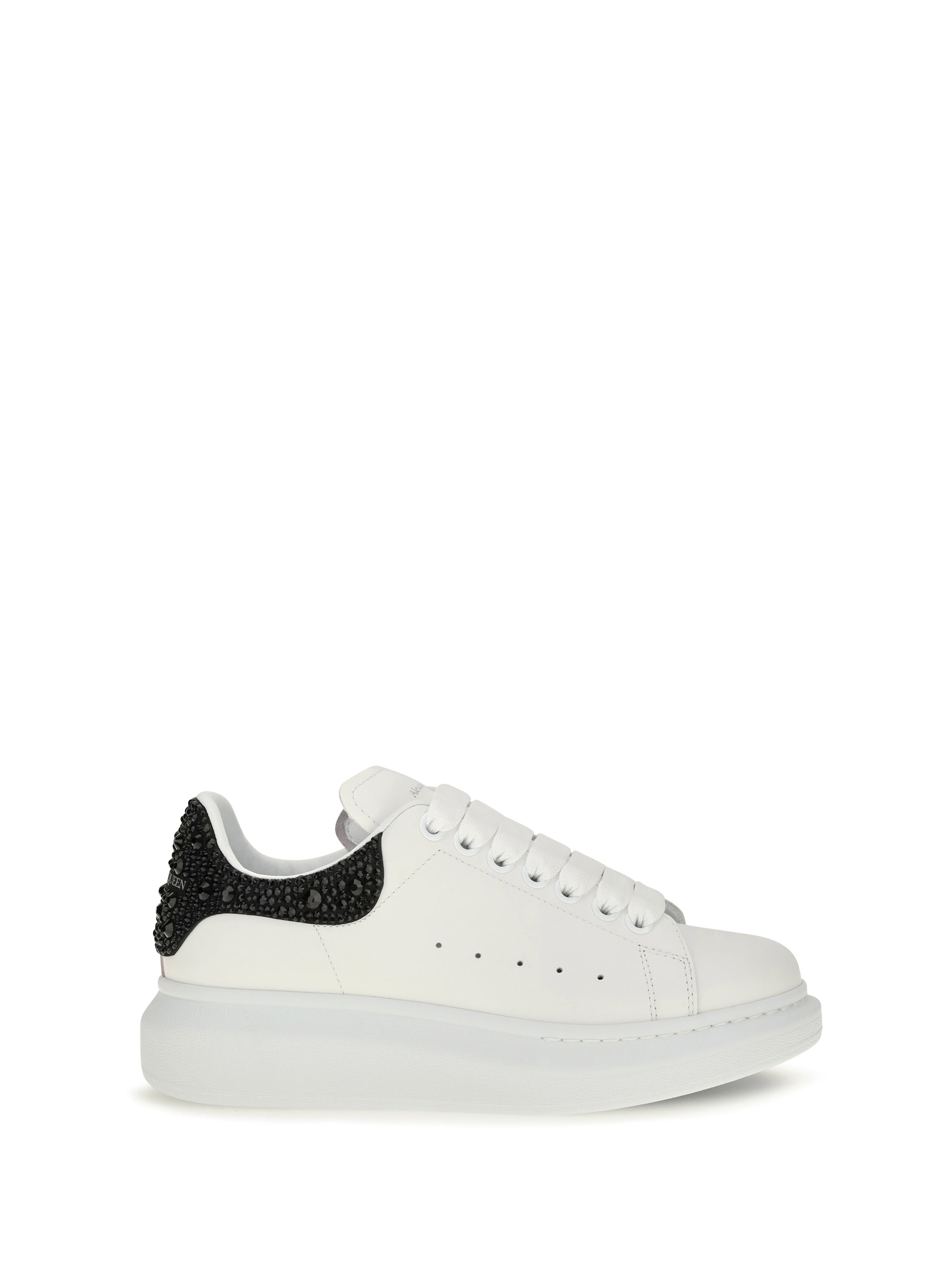 Alexander Mcqueen Women Oversized Sneakers With Suede Heel And Crystal Details ALEXANDER MCQUEEN