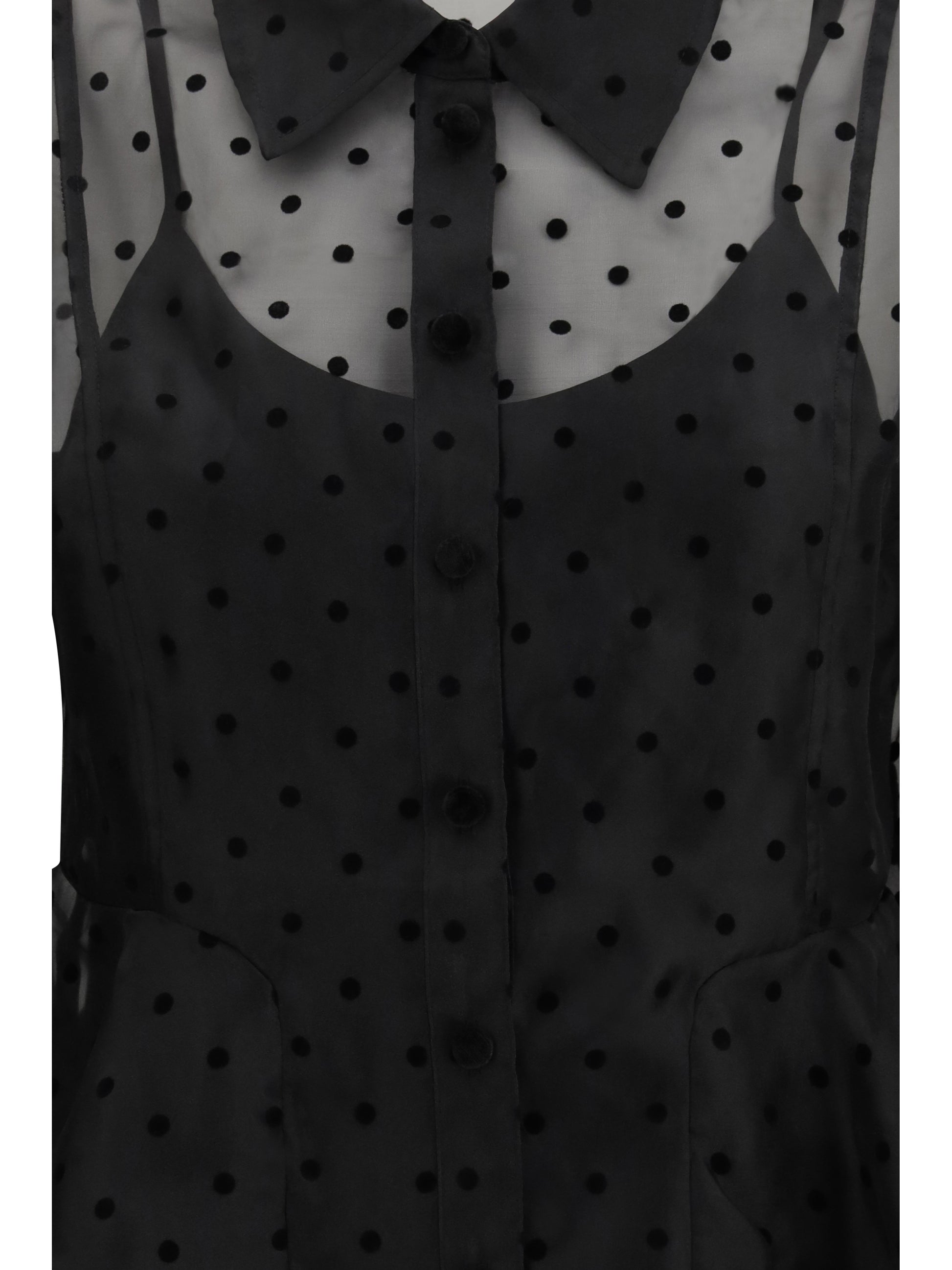 Ganni Women Polka Dot Organza Shirt GANNI