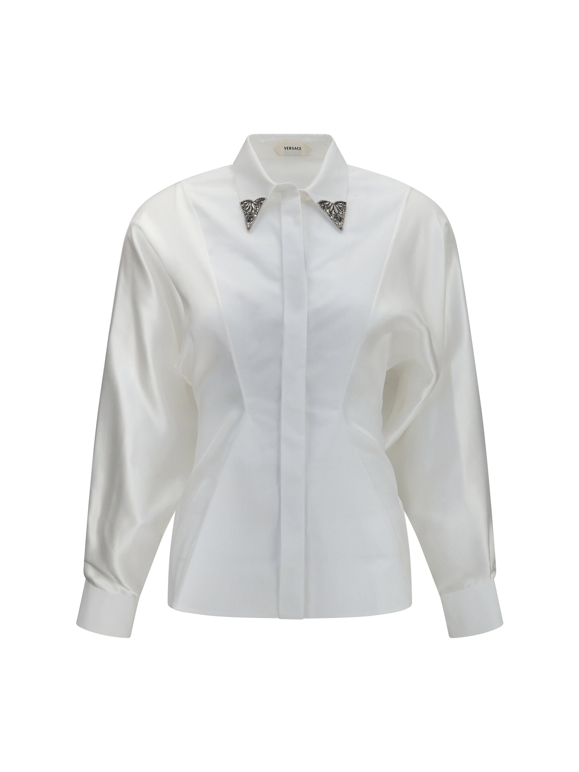 Versace Women Embroidered Cotton Poplin Shirt VERSACE
