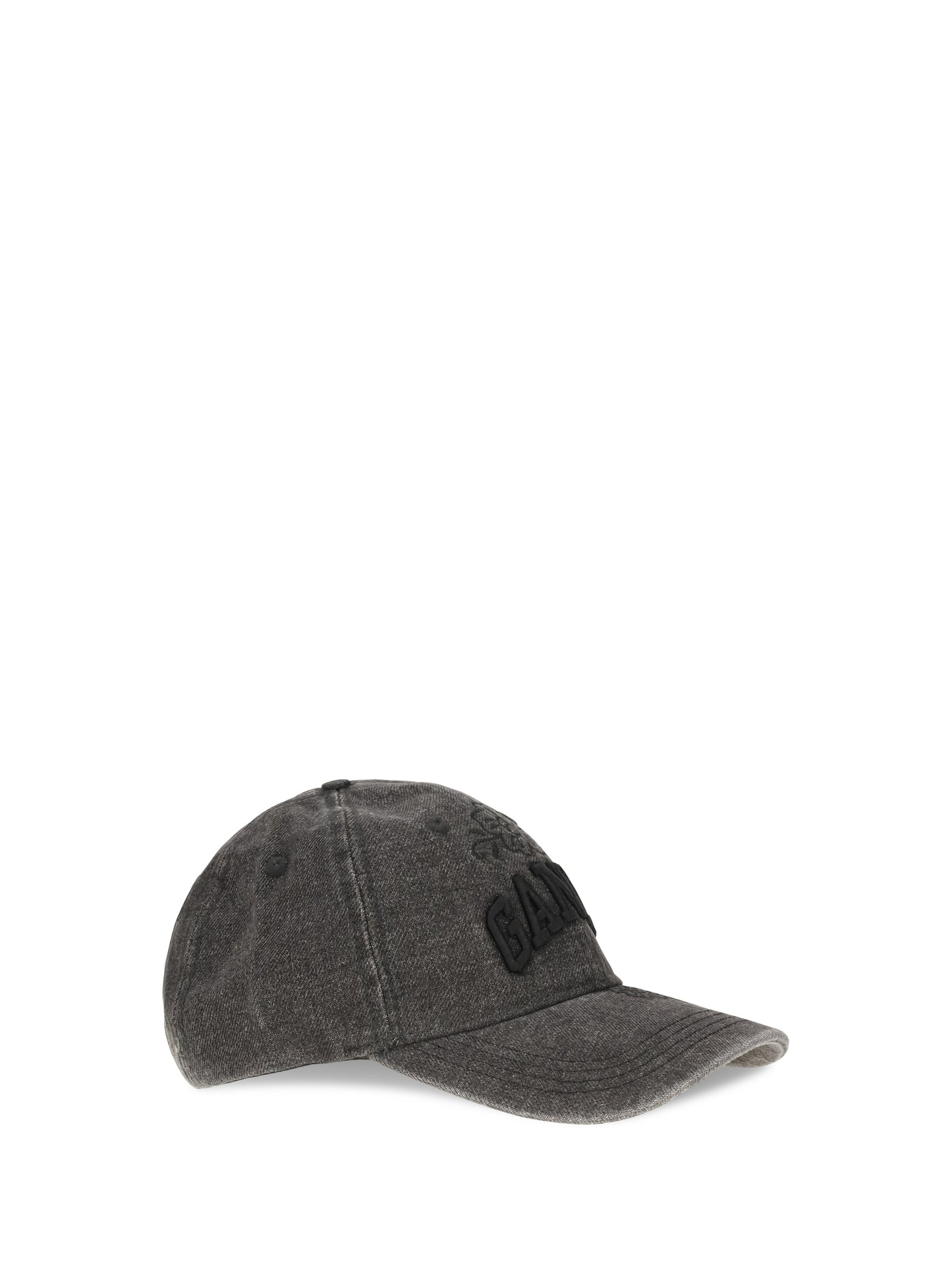 Ganni Women Baseball Cap In Embroidered Denim GANNI