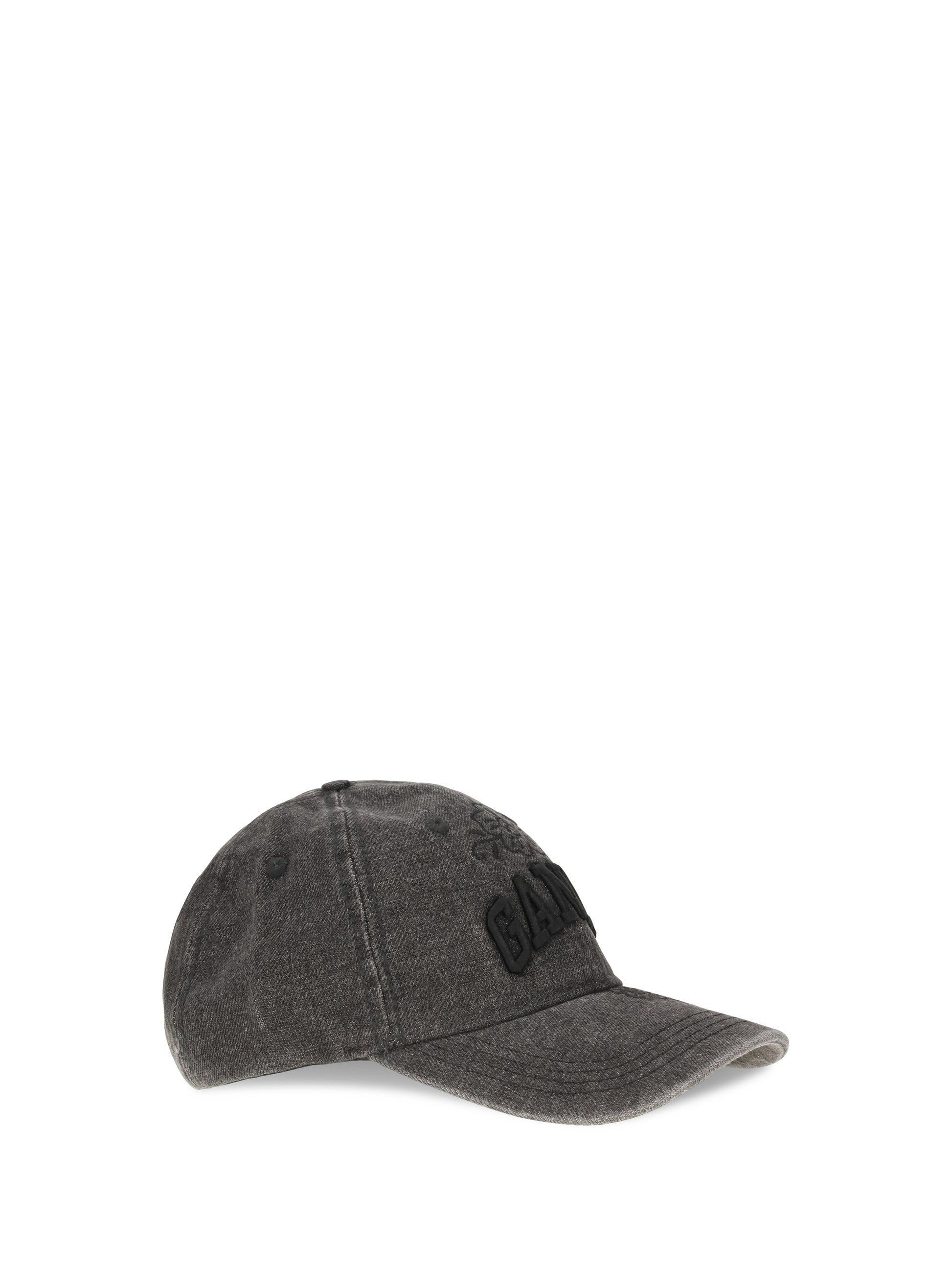 Ganni Women Baseball Cap In Embroidered Denim GANNI