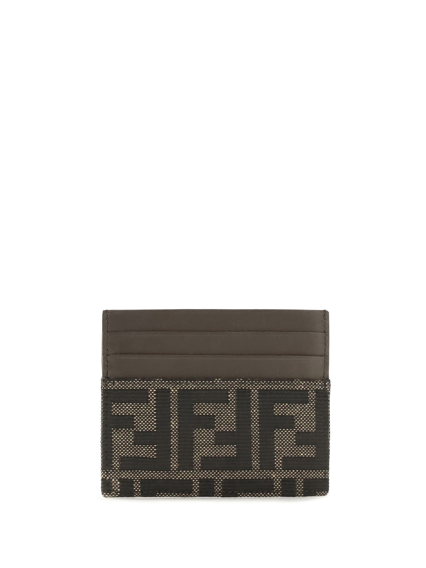 Fendi Men Ff Jacquard And Leather Card Holder FENDI