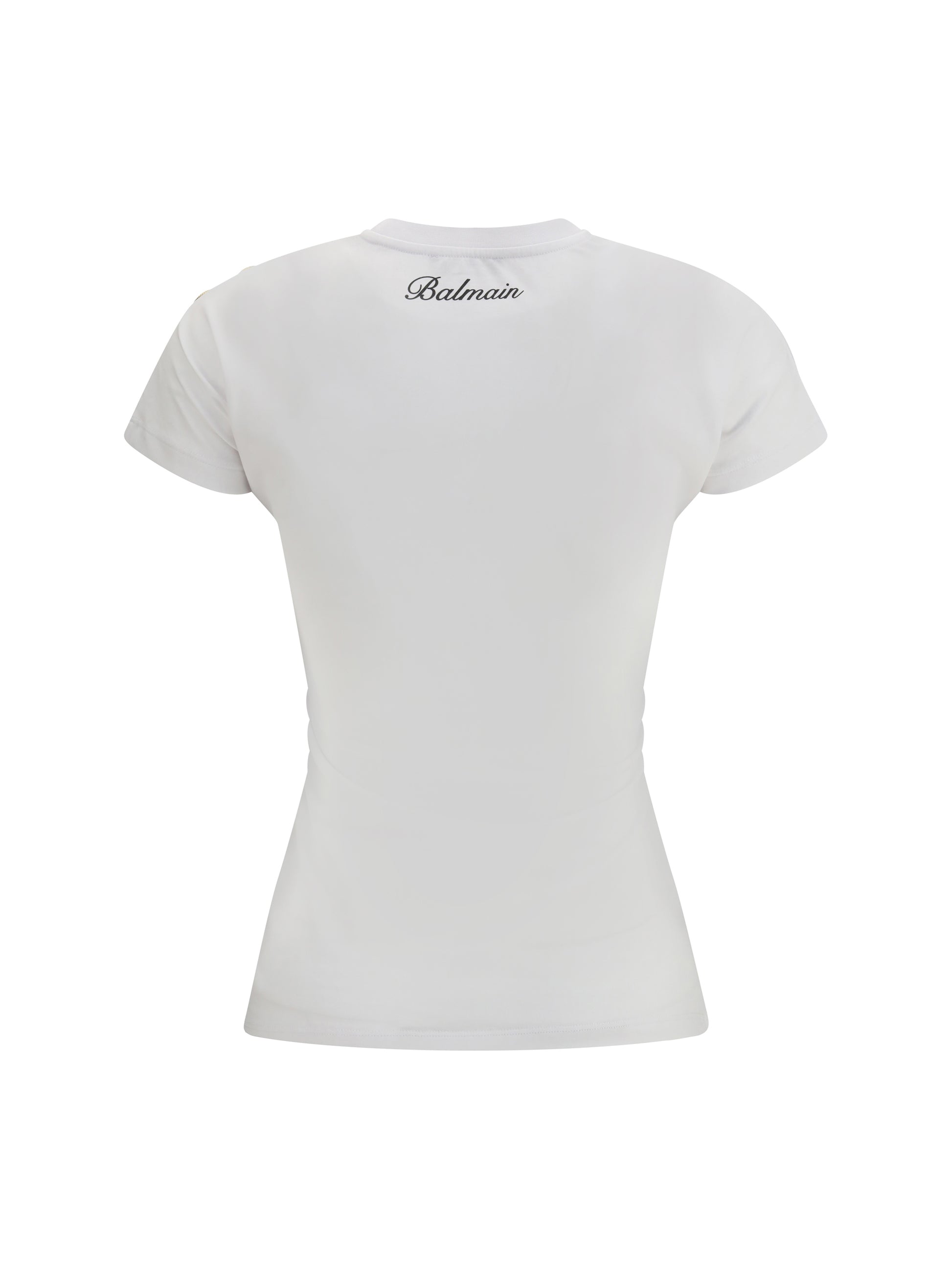 Balmain Women 3 Buttons Draped T-Shirt BALMAIN