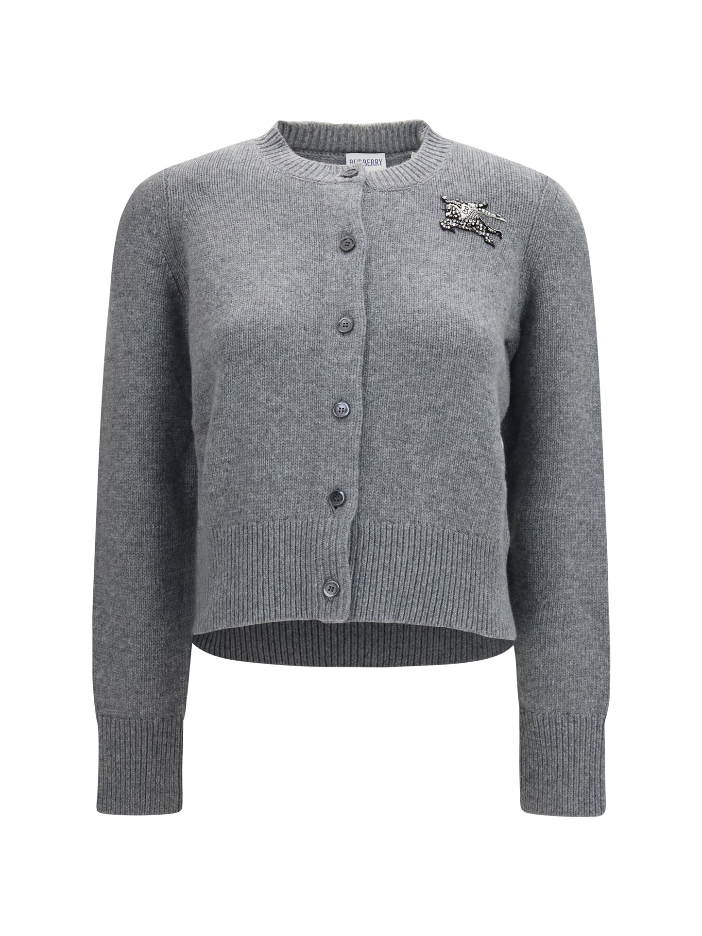 Burberry Women Wool And Cashmere Equestrian Knight Logo Cardigan BURBERRY