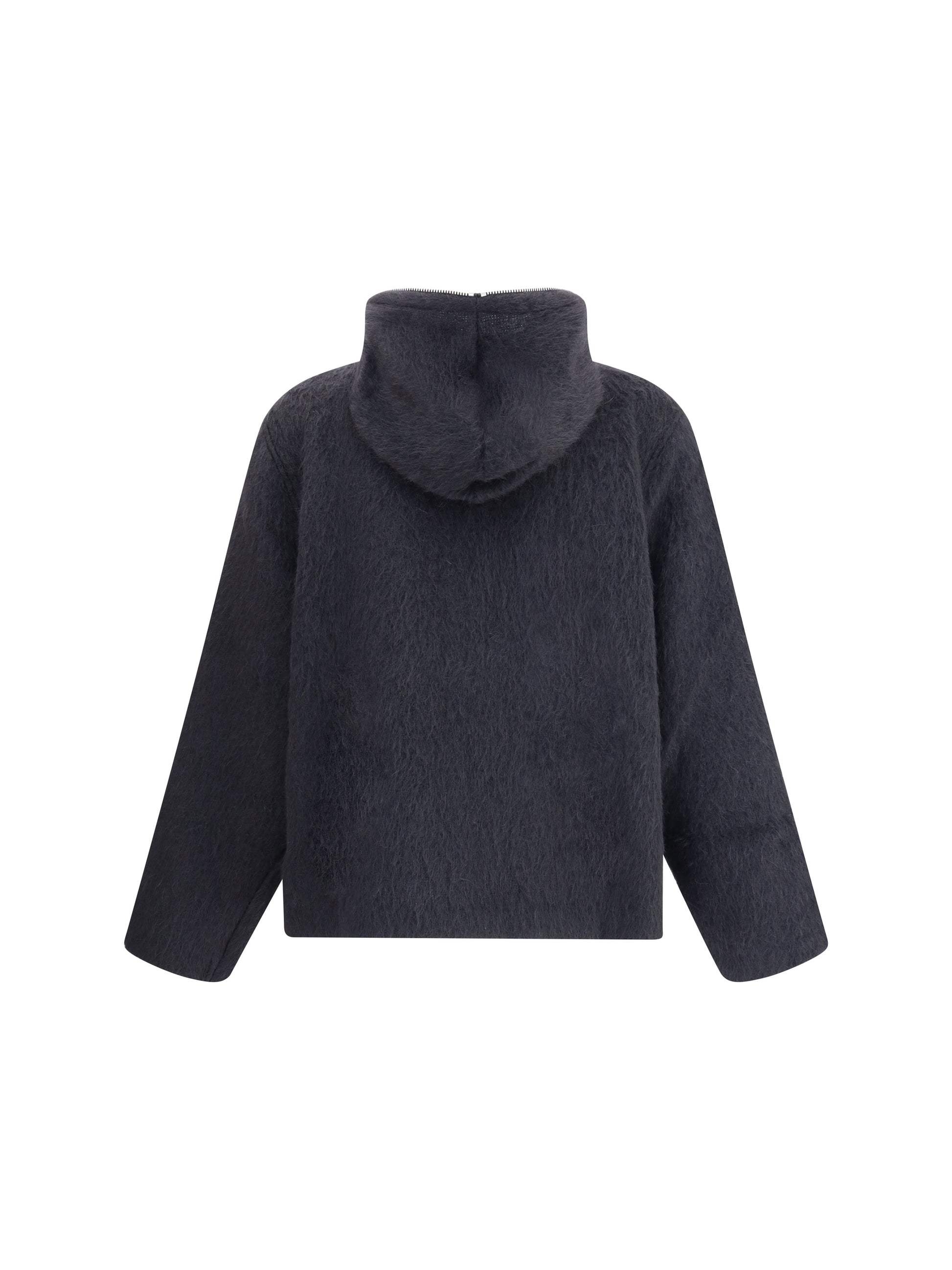 Our Legacy Men Zip Sweater Furry Effect Design OUR LEGACY