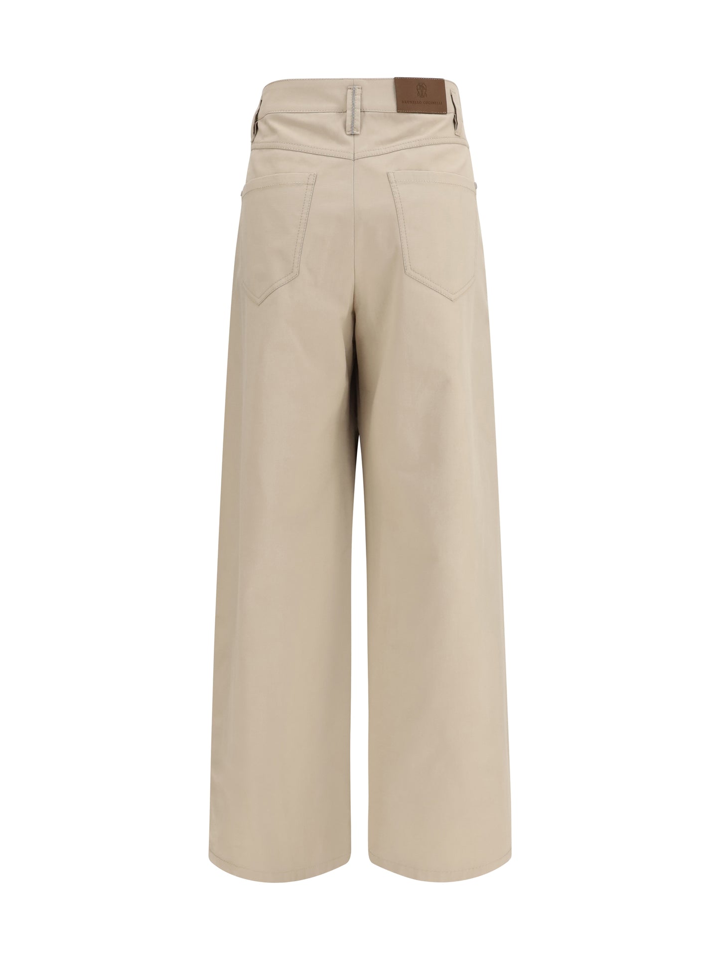 Brunello Cucinelli Women Cotton Loose Wrap Pants With Monili BRUNELLO CUCINELLI