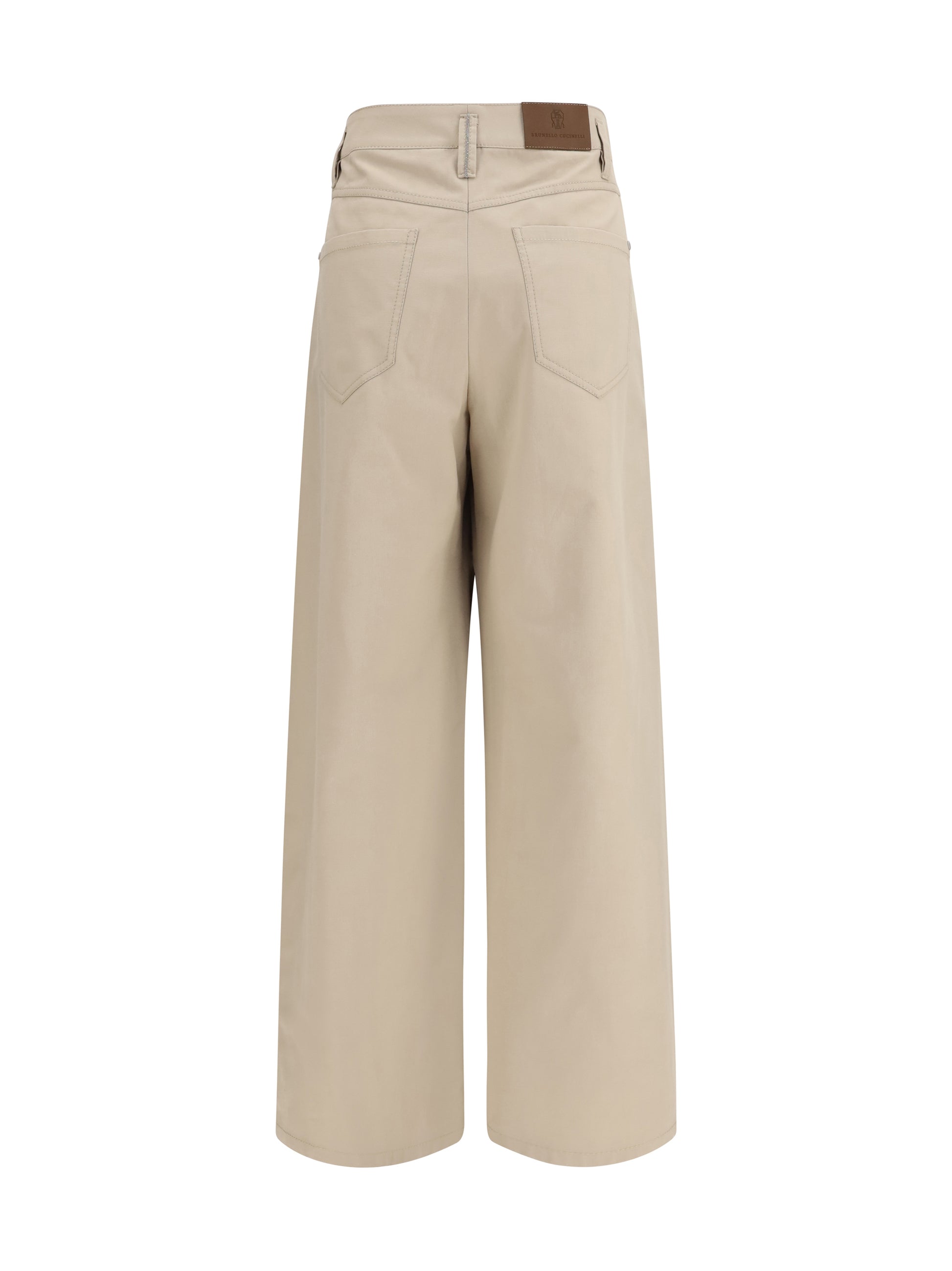 Brunello Cucinelli Women Cotton Loose Wrap Pants With Monili BRUNELLO CUCINELLI